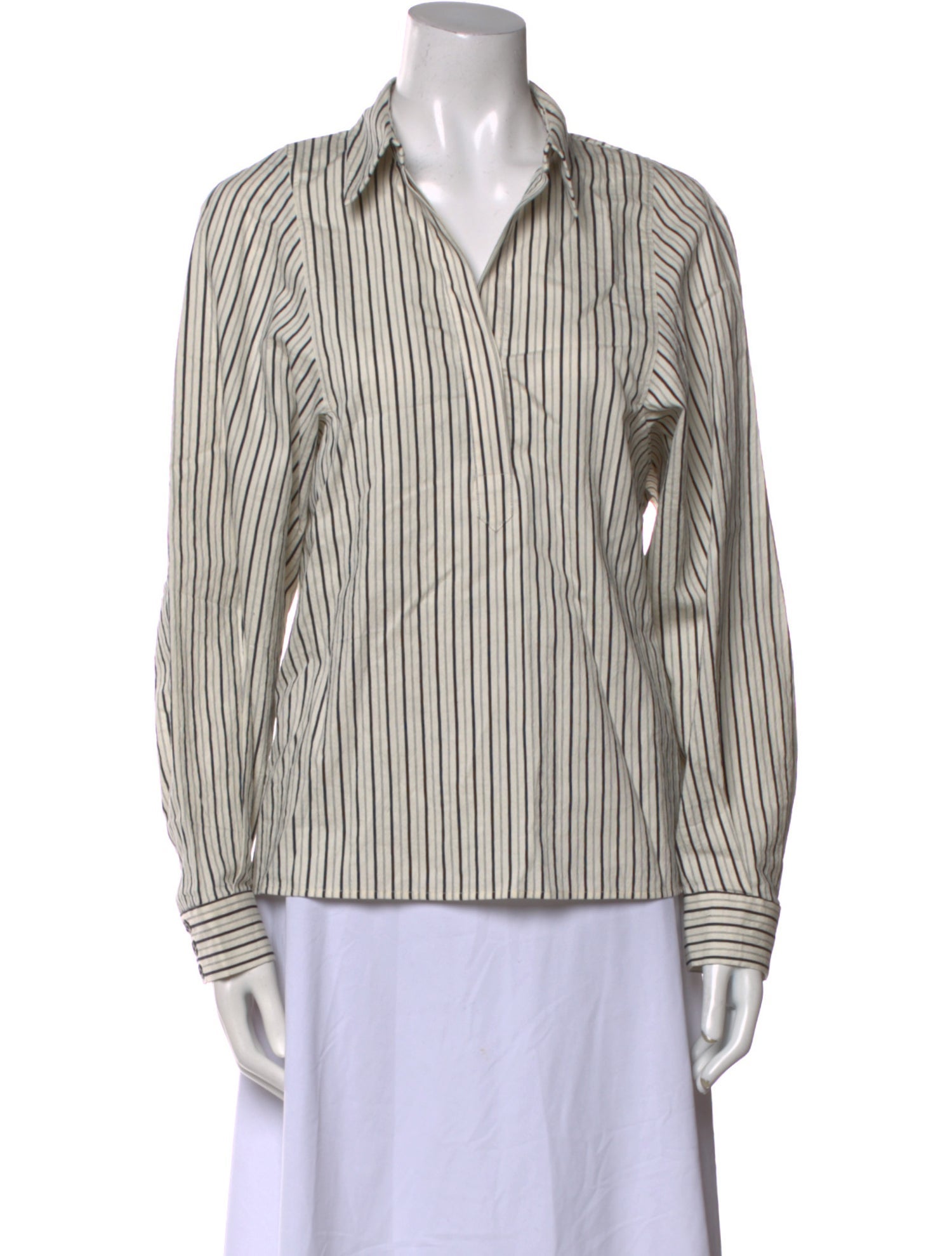 BA&SH Striped Long Sleeve Button-Up Top