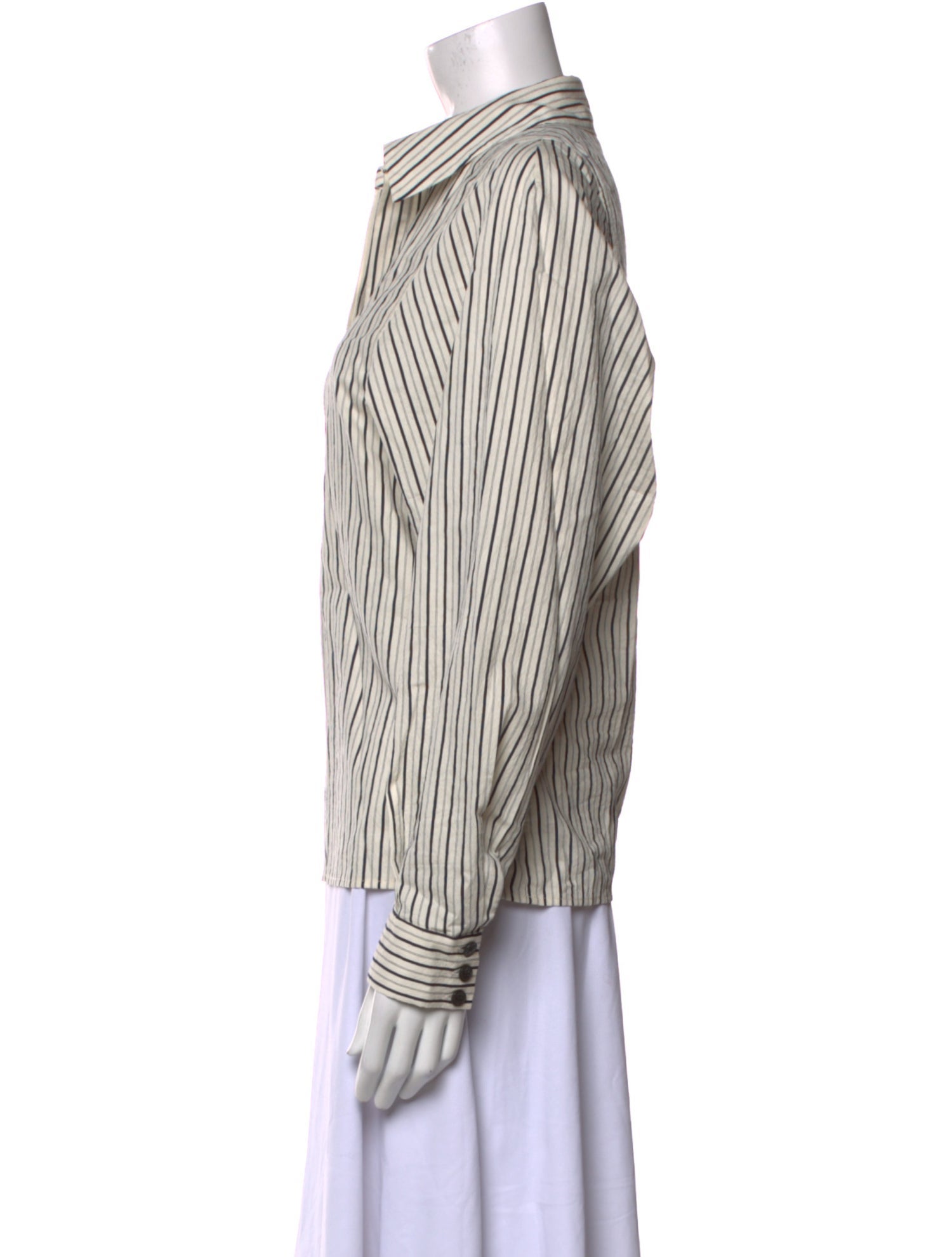 BA&SH Striped Long Sleeve Button-Up Top