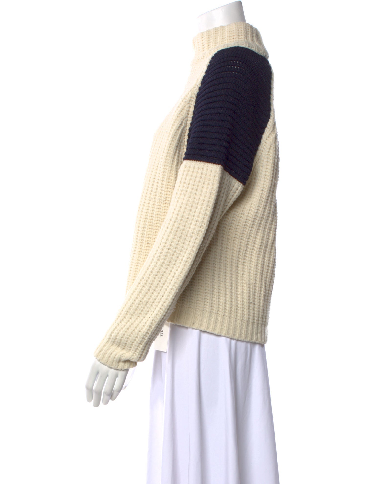 BA&SH Colorblock Pattern Mock Neck Sweater