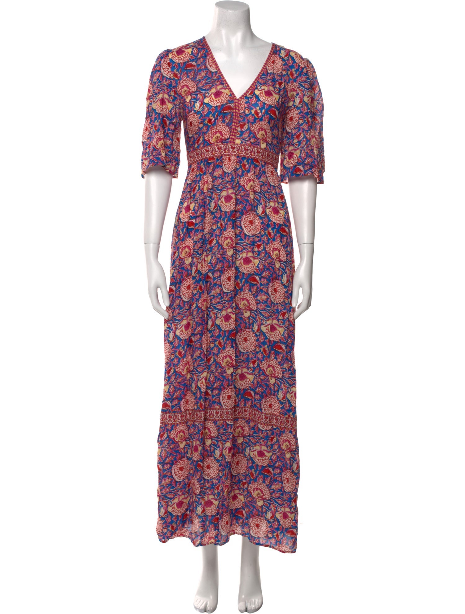 BA&SH Floral Print Long Dress