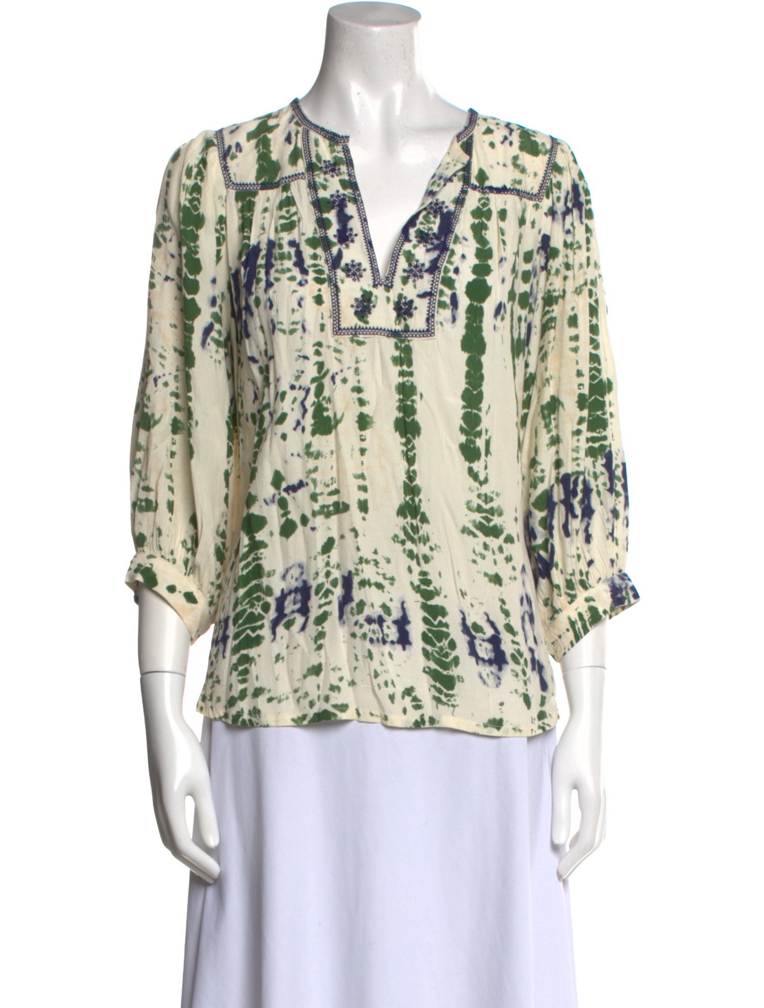 BA&SH Printed V-Neck Blouse