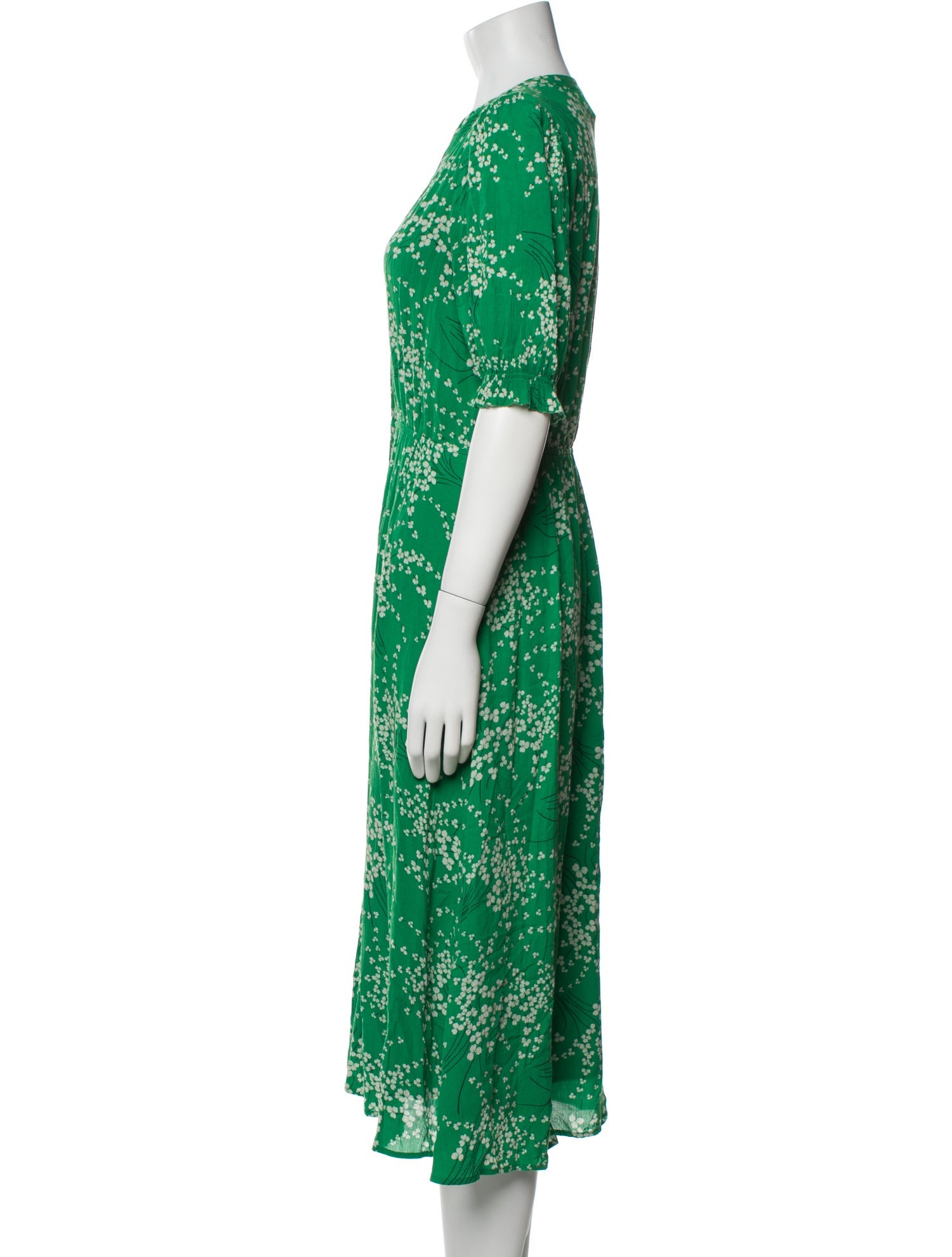 BA&SH Floral Print Midi Length Dress