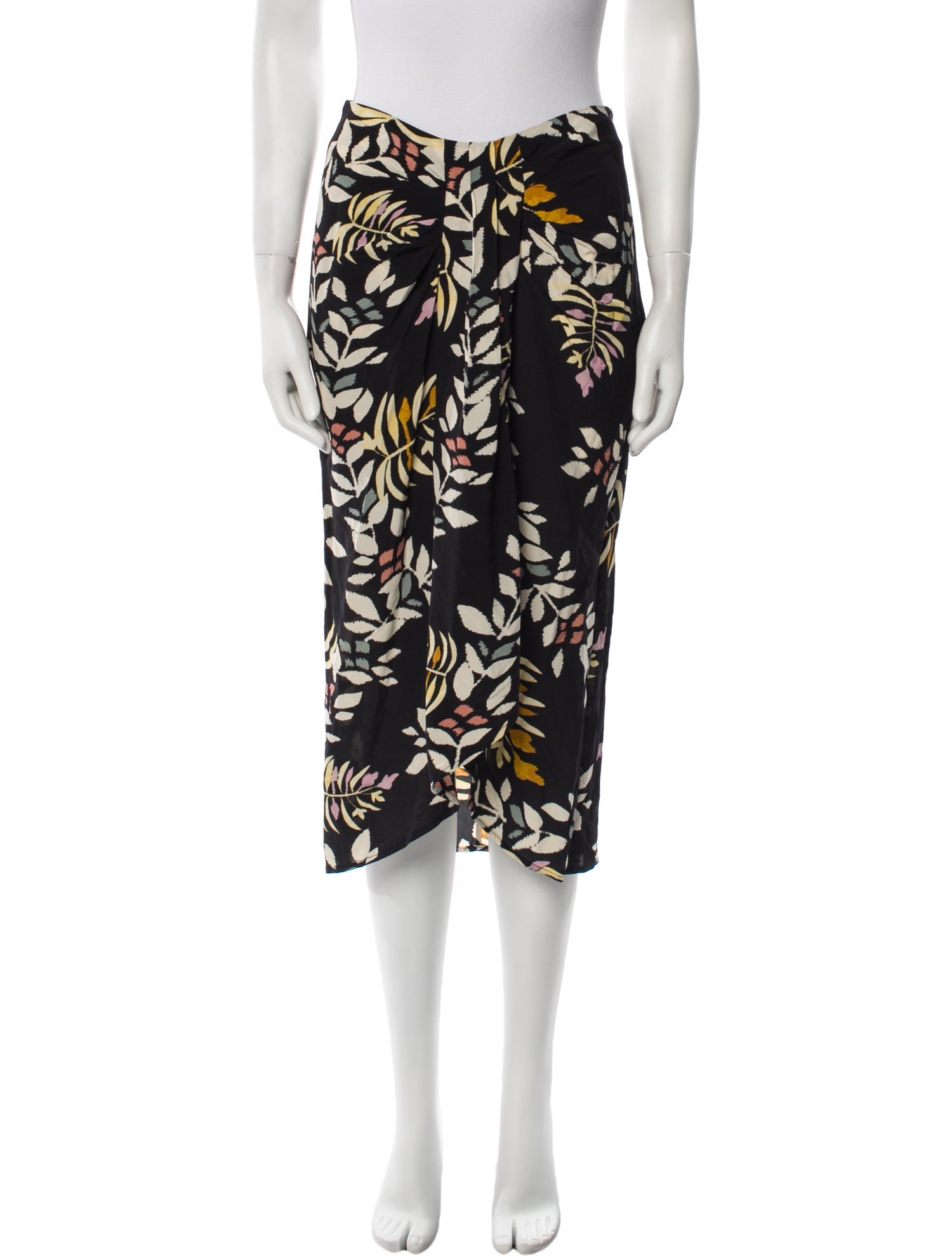 BA&SH Floral Print Midi Length Skirt
