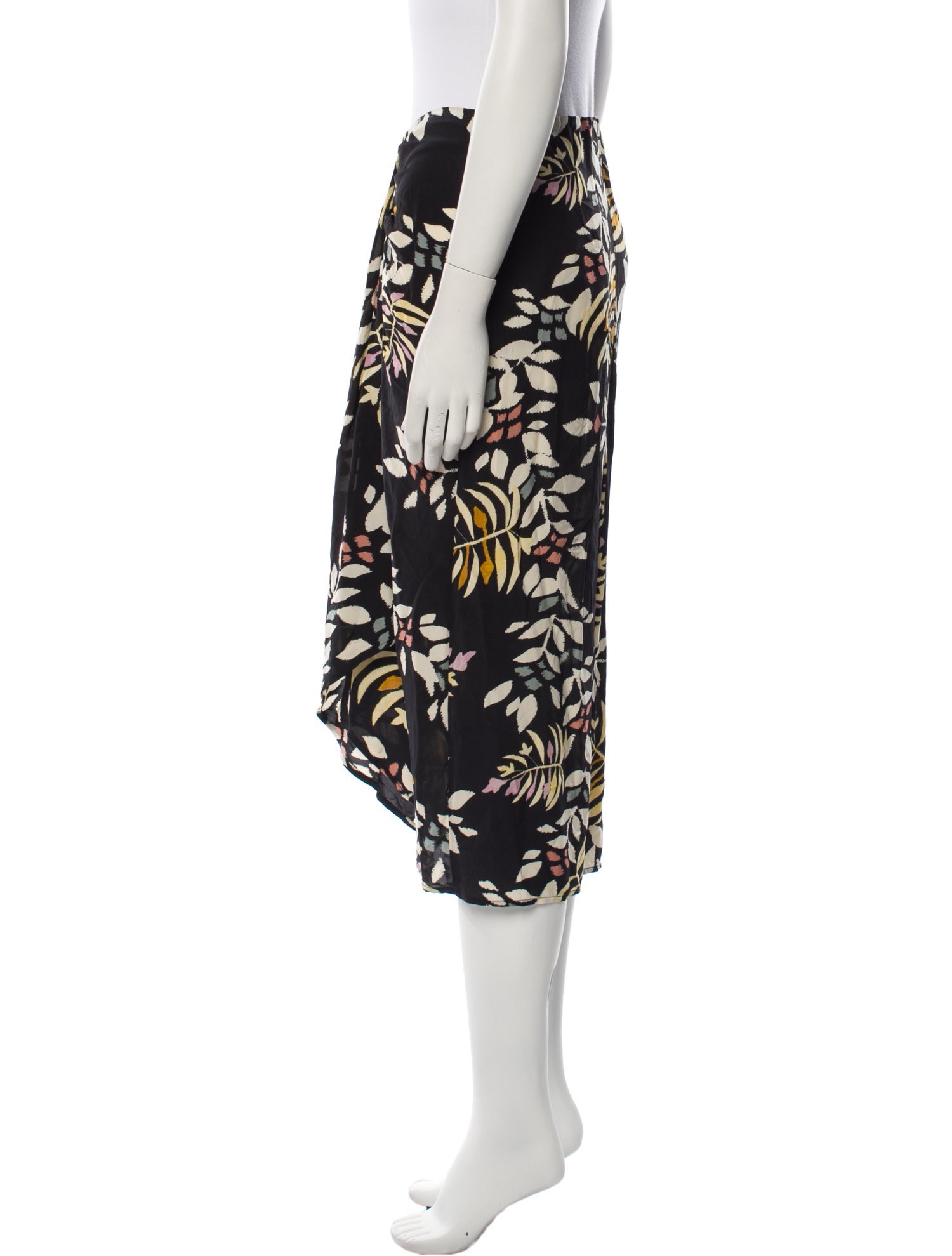 BA&SH Floral Print Midi Length Skirt