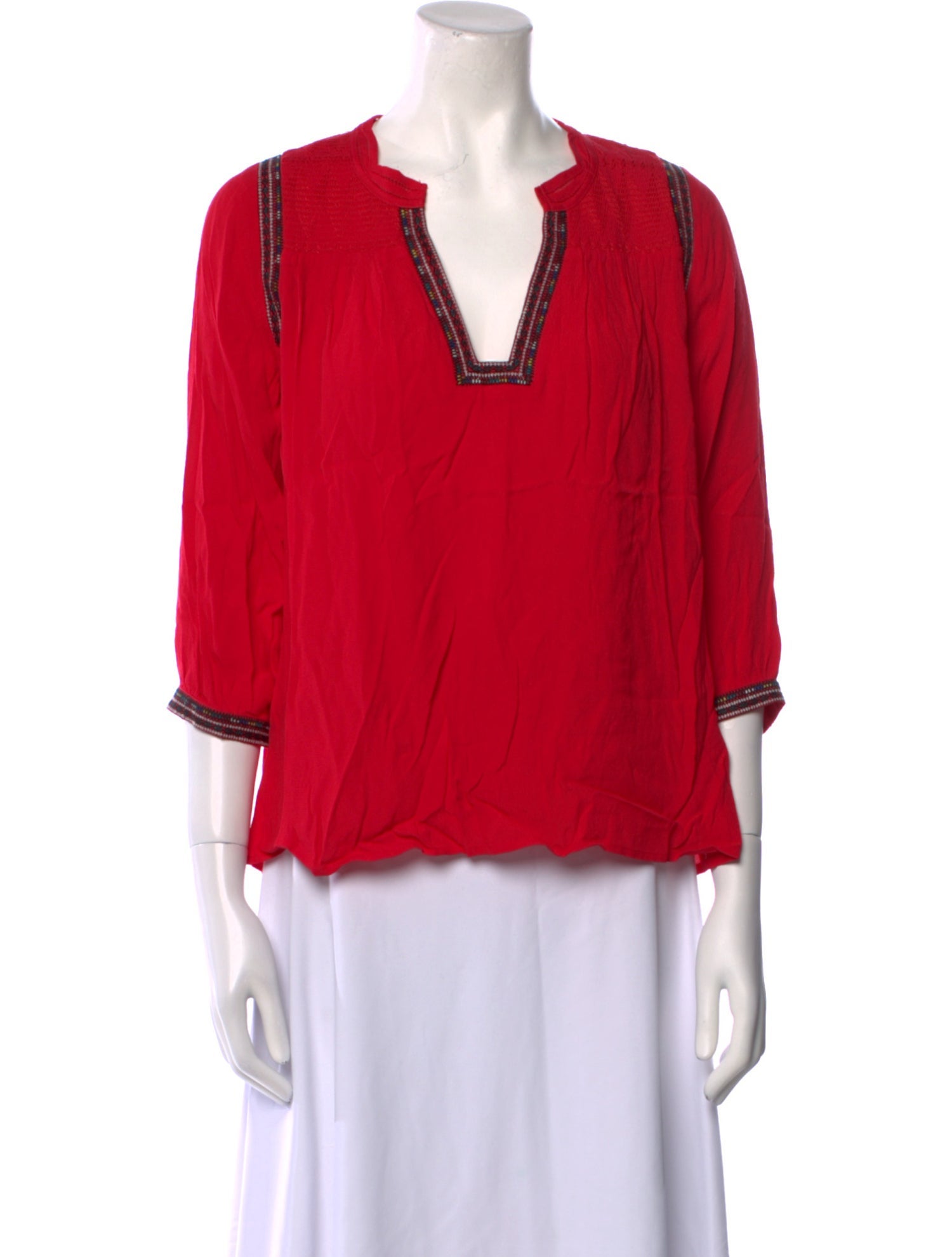 BA&SH V-Neck Three-Quarter Sleeve Blouse