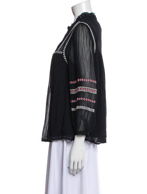 BA&SH Graphic Print Three-Quarter Sleeve Button-Up Top