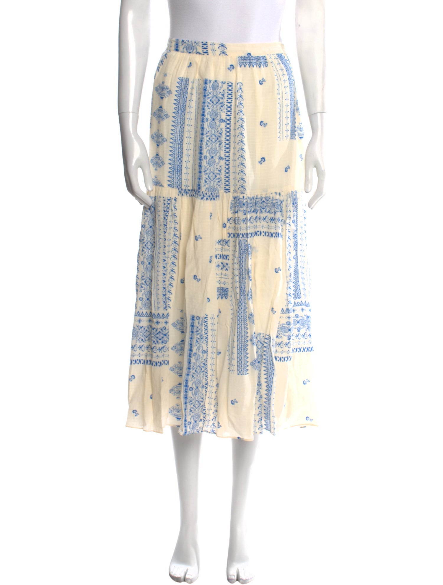 BA&SH Printed Midi Length Skirt