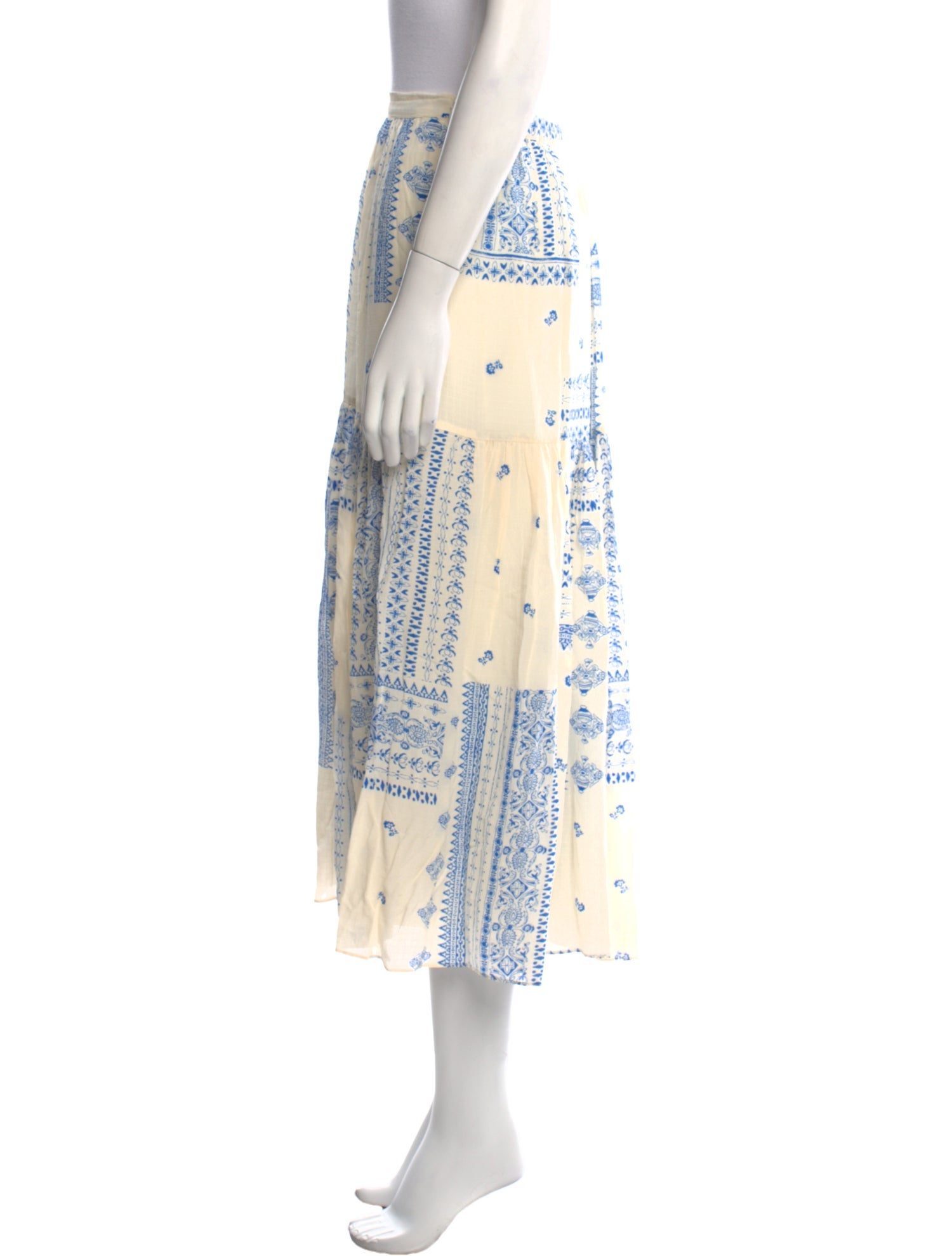 BA&SH Printed Midi Length Skirt