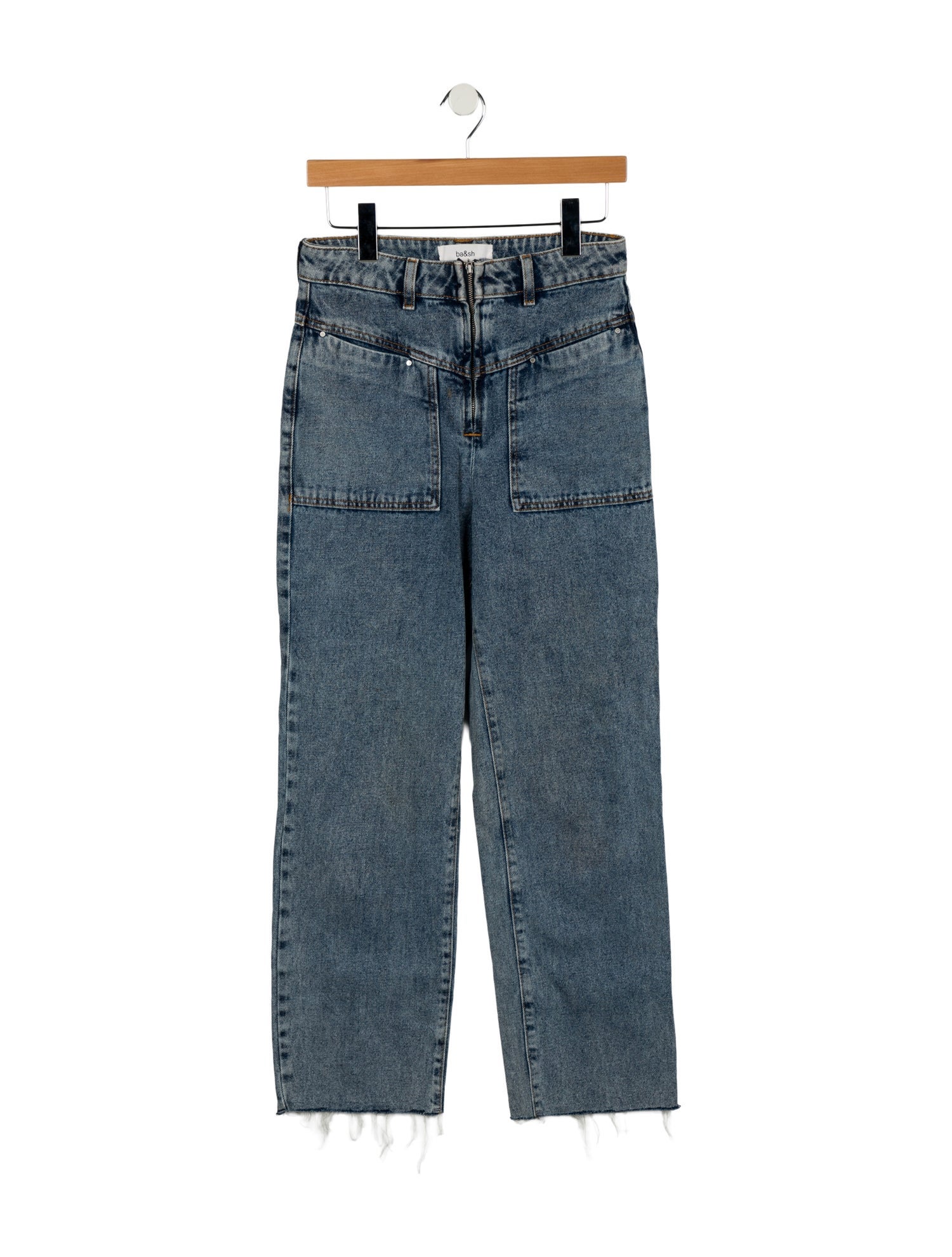 BA&SH High-Rise Straight Leg Jeans