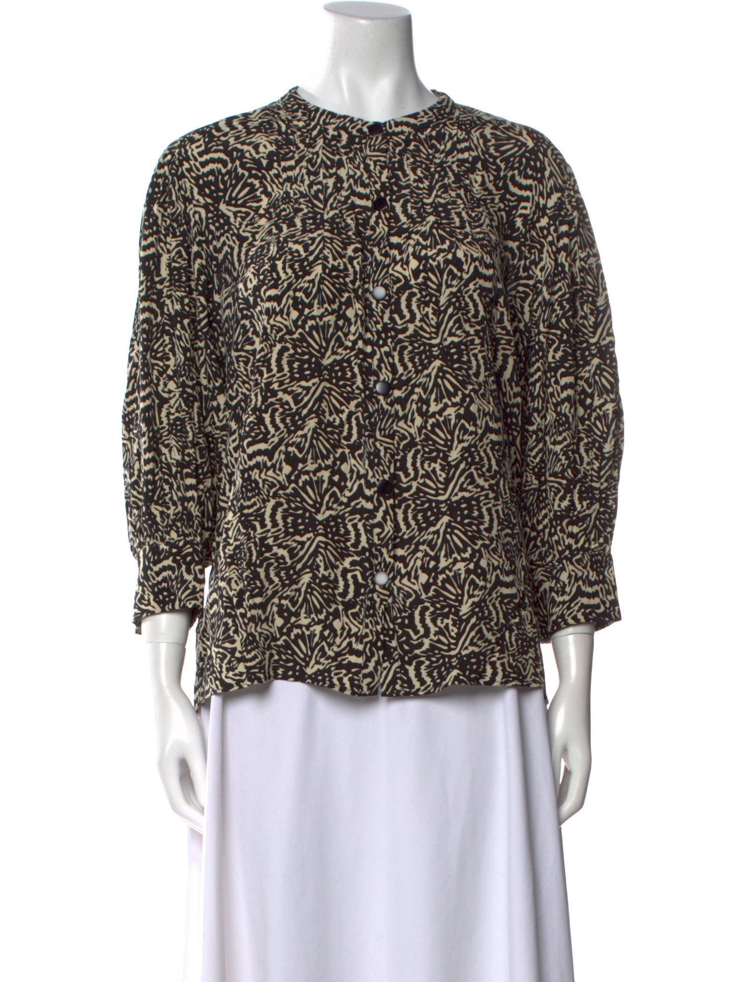 BA&SH Printed Crew Neck Blouse