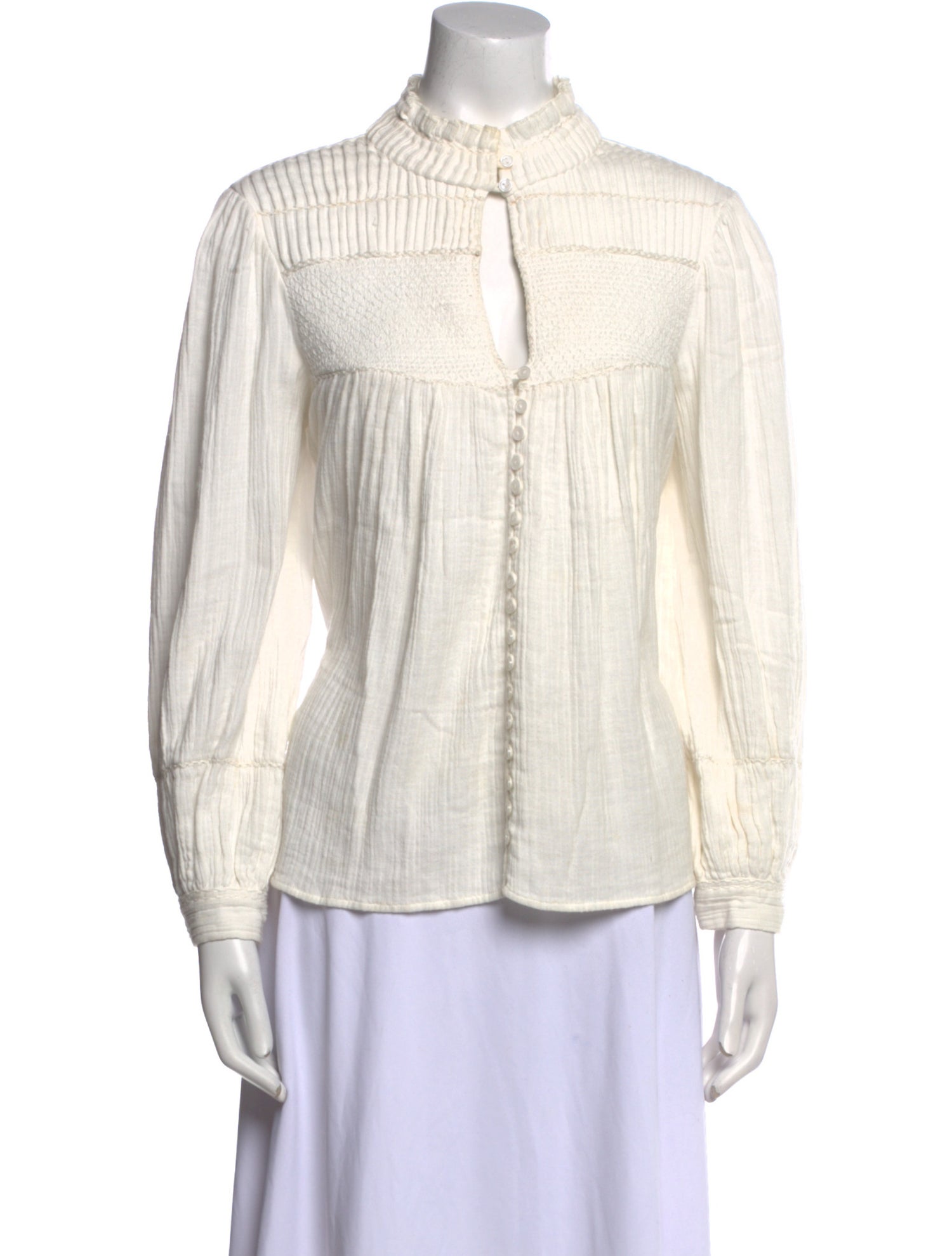 BA&SH Mock Neck Long Sleeve Blouse