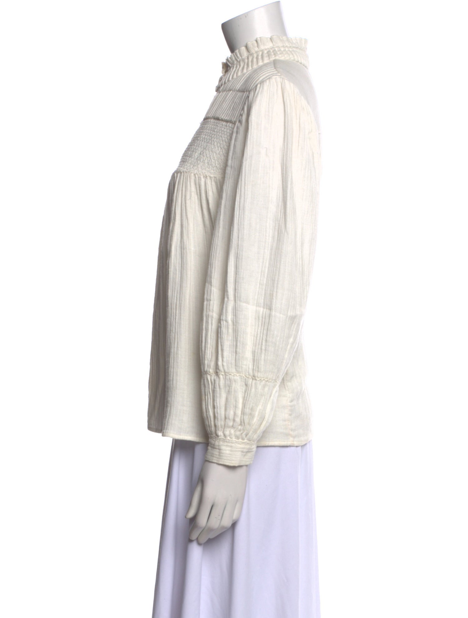 BA&SH Mock Neck Long Sleeve Blouse