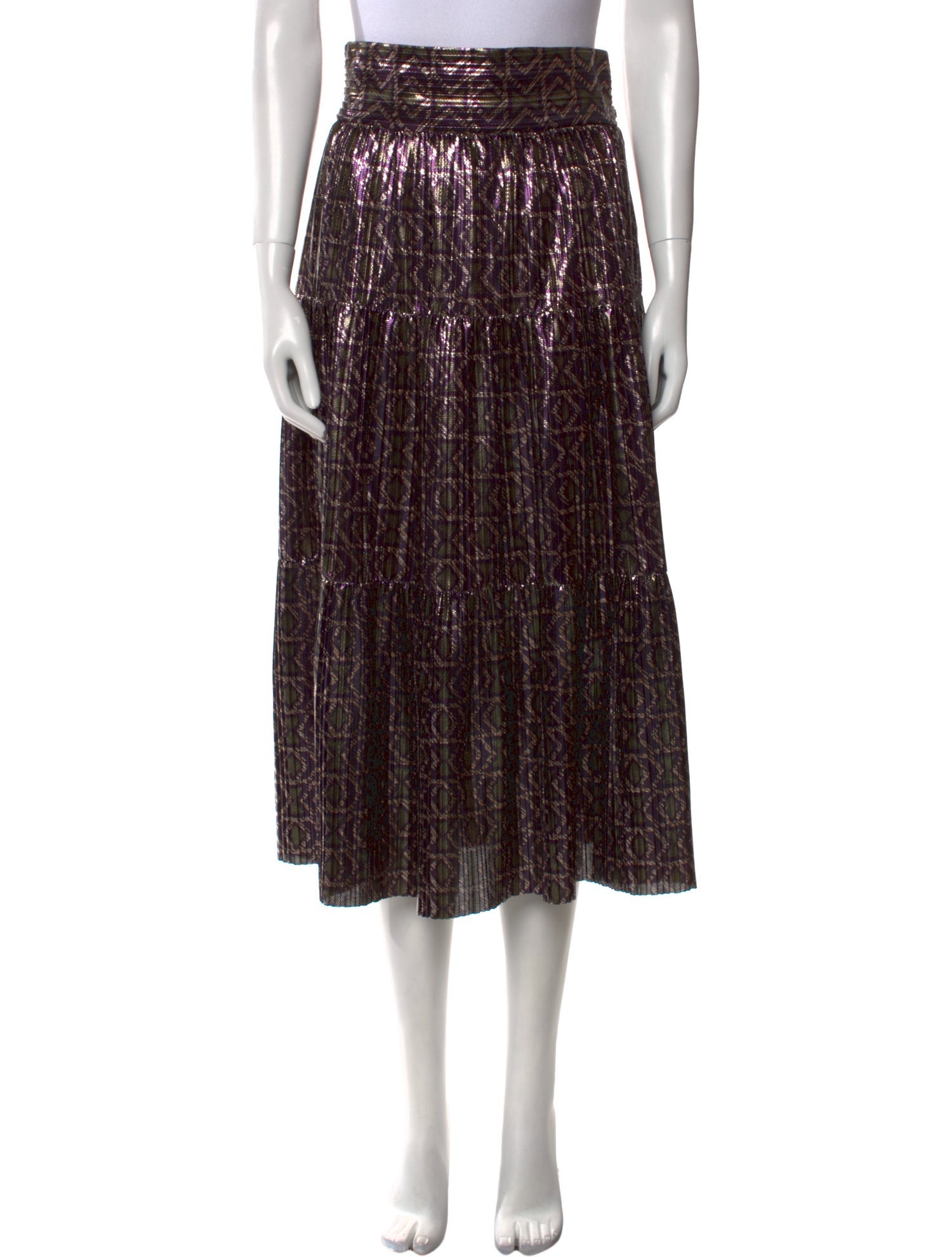 BA&SH Printed Midi Length Skirt