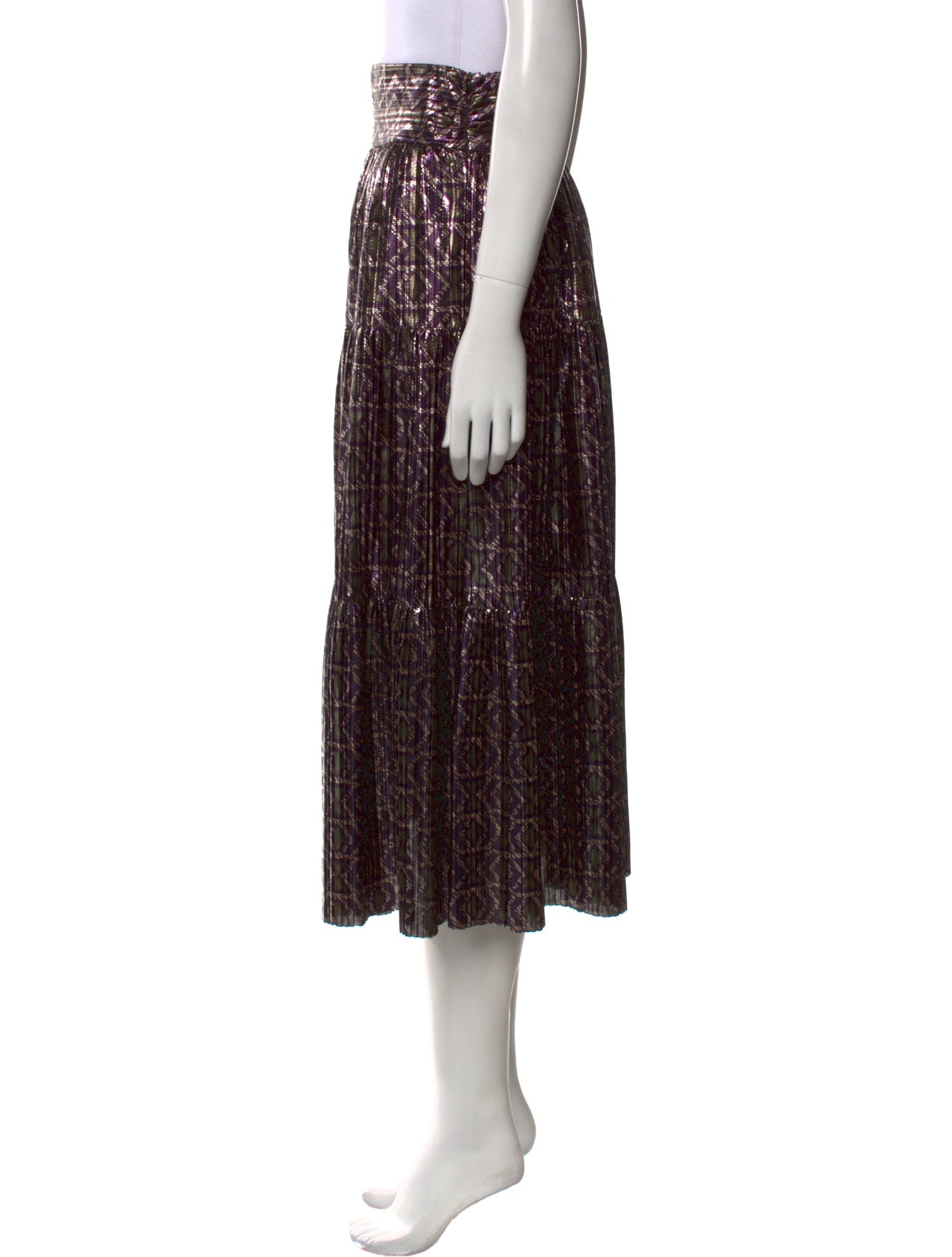 BA&SH Printed Midi Length Skirt