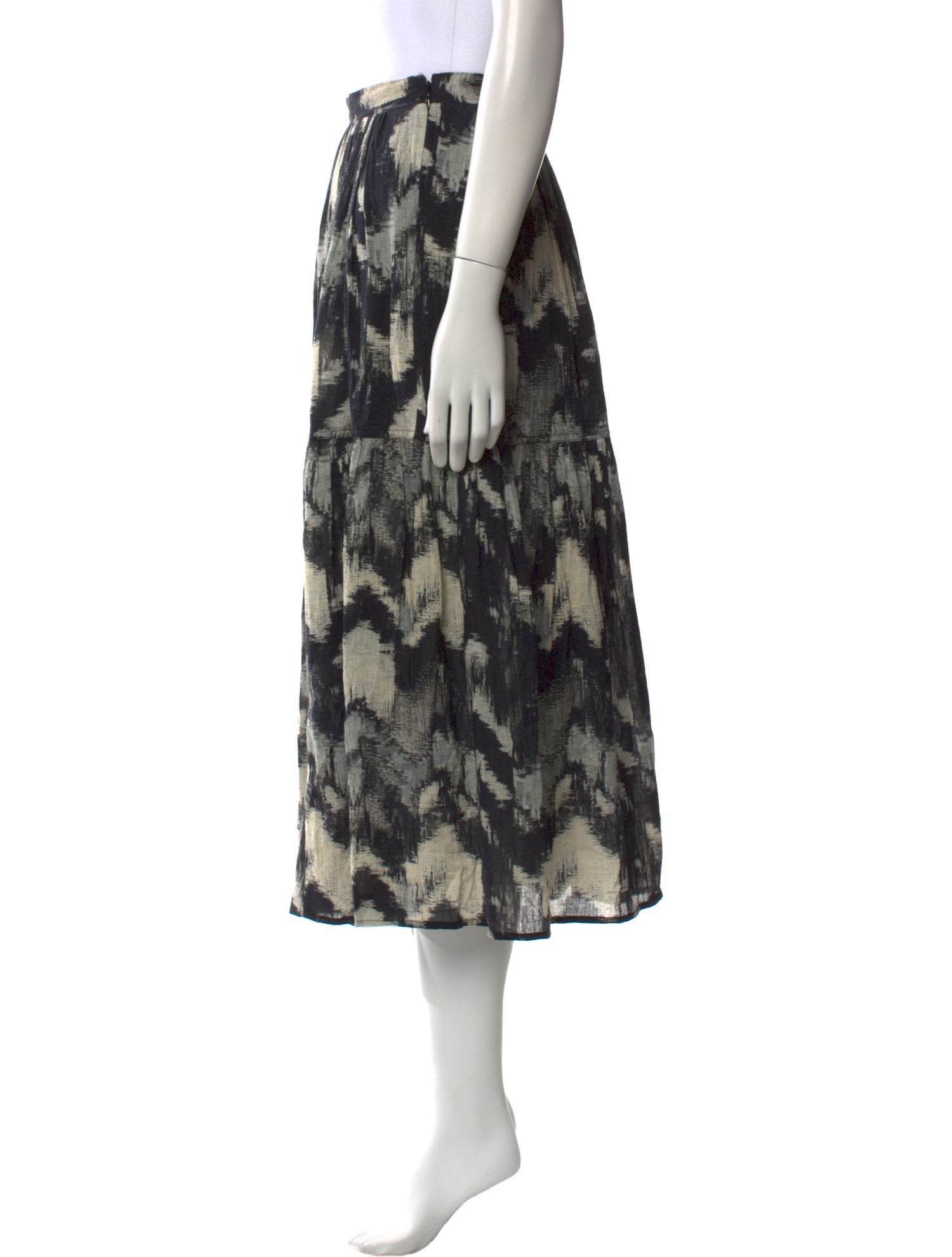BA&SH Printed Midi Length Skirt