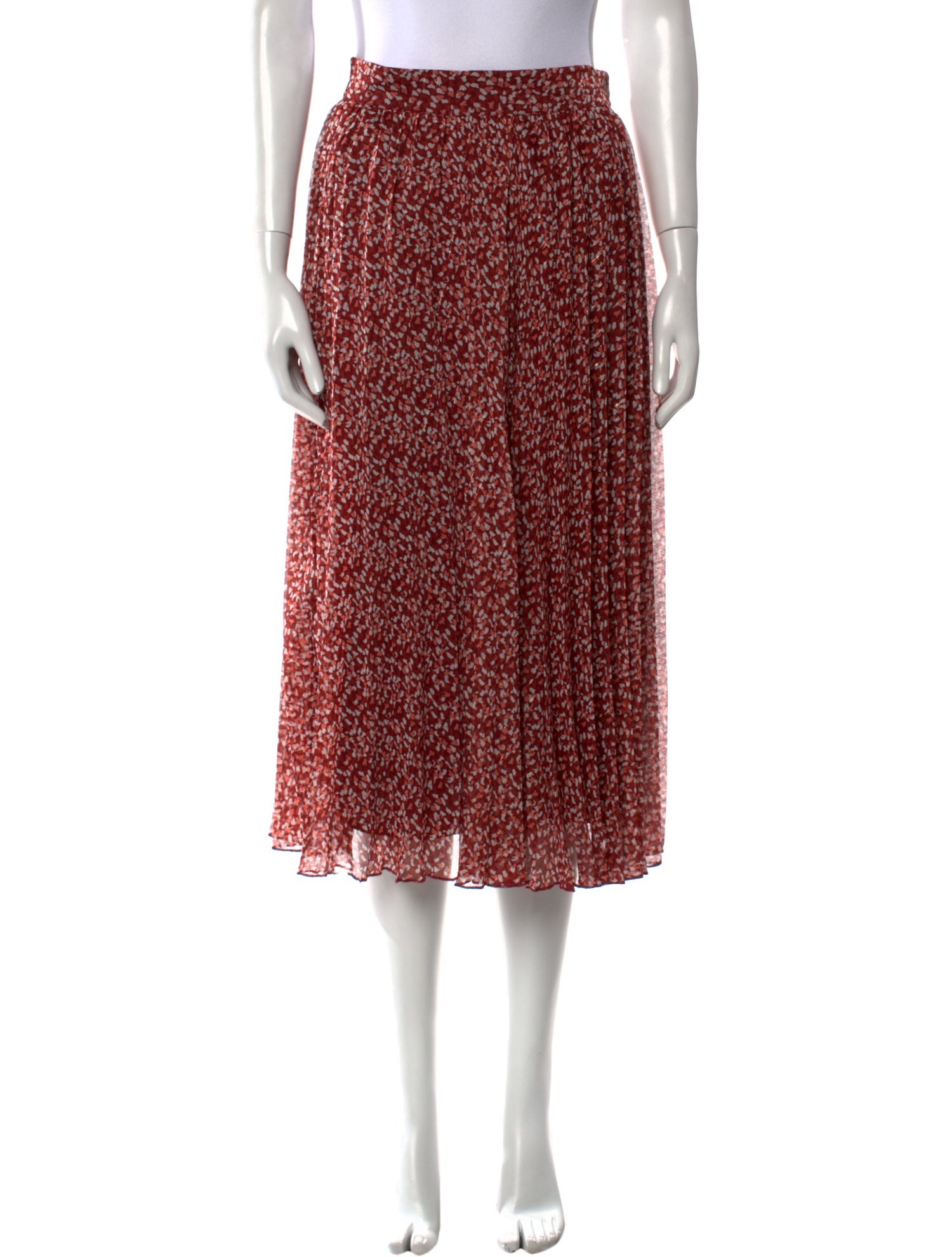 BA&SH Floral Print Midi Length Skirt