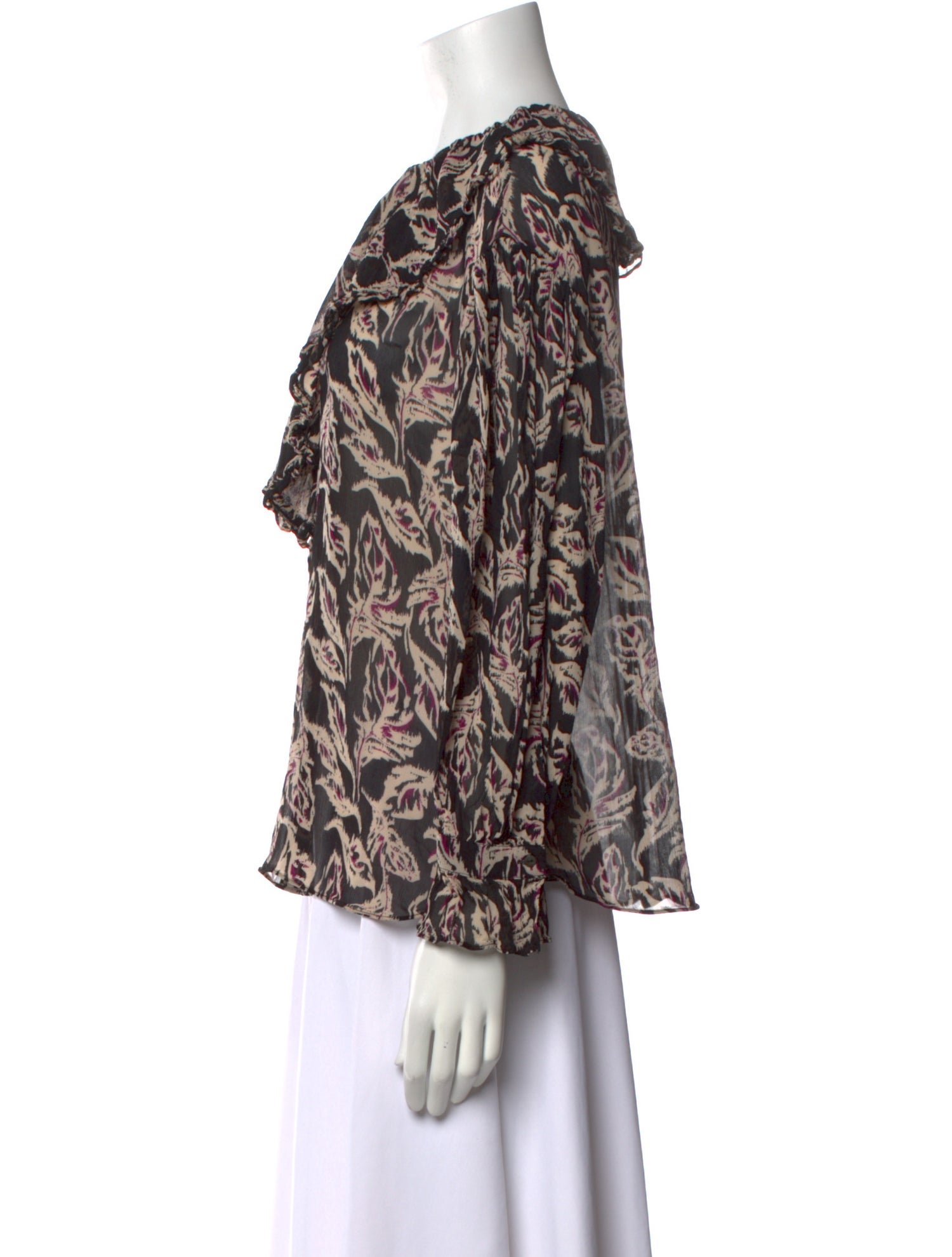 BA&SH Printed Crew Neck Blouse