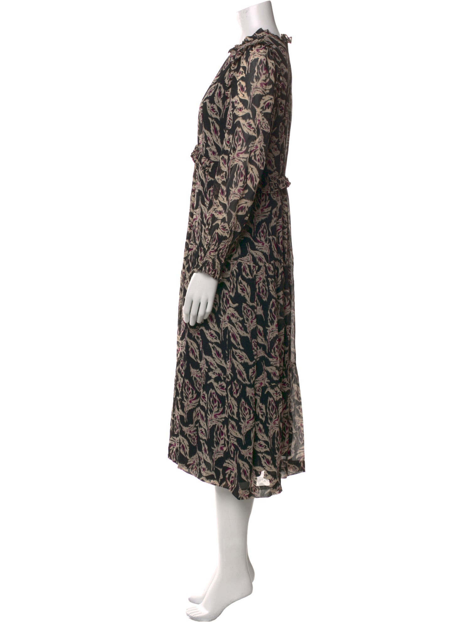 BA&SH Printed Midi Length Dress