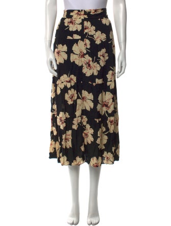 BA&SH Floral Print Midi Length Skirt