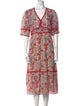 BA&SH Floral Print Midi Length Dress