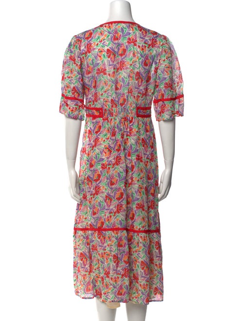BA&SH Floral Print Midi Length Dress