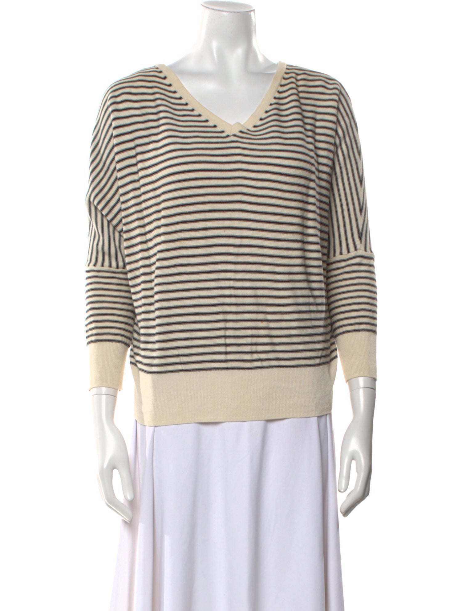 BA&SH Striped V-Neck Top