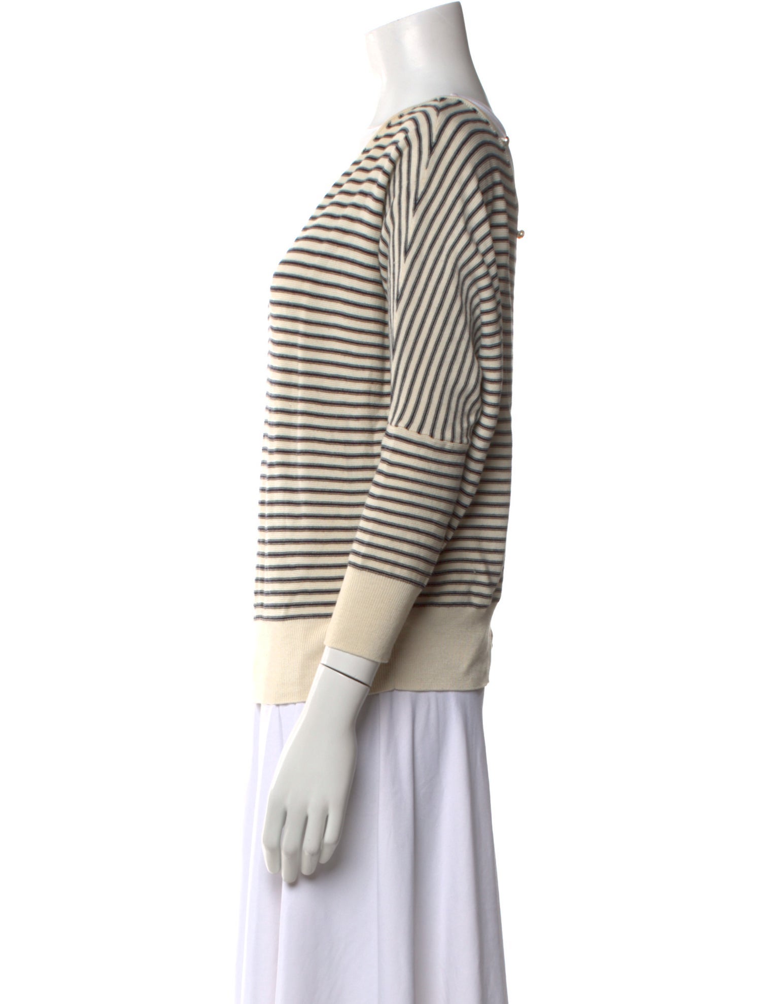 BA&SH Striped V-Neck Top
