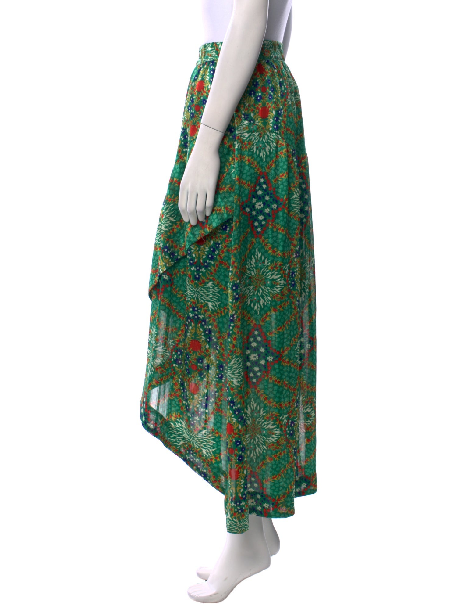 BA&SH Floral Print Midi Length Skirt