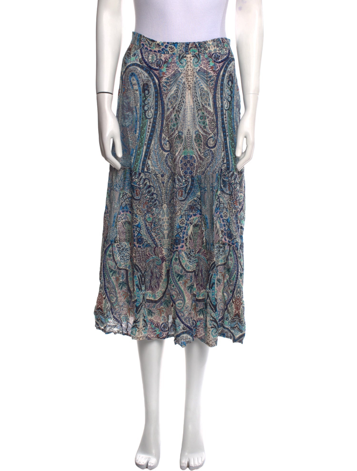 BA&SH Paisley Print Midi Length Skirt