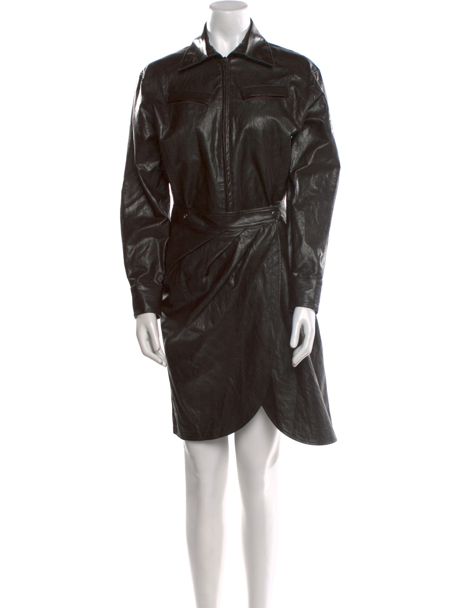 BA&SH Faux Leather Mini Dress