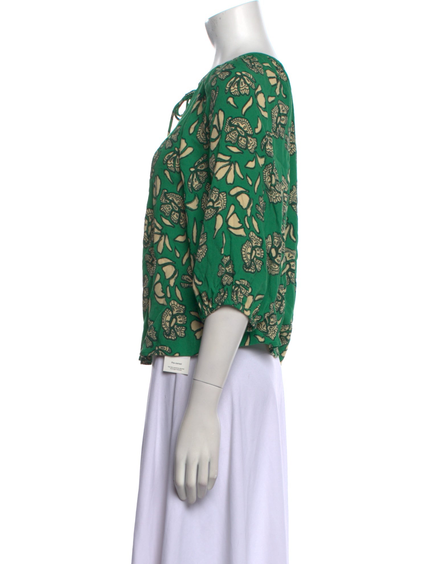 BA&SH Floral Print Tie Neck Blouse