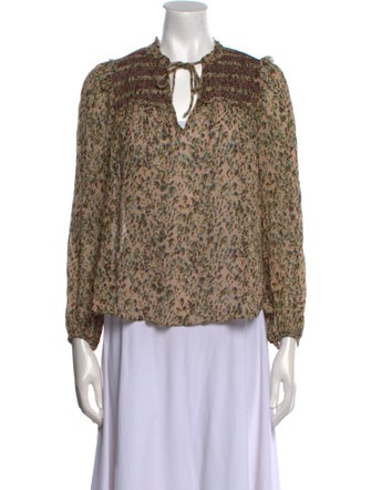 BA&SH Printed V-Neck Blouse