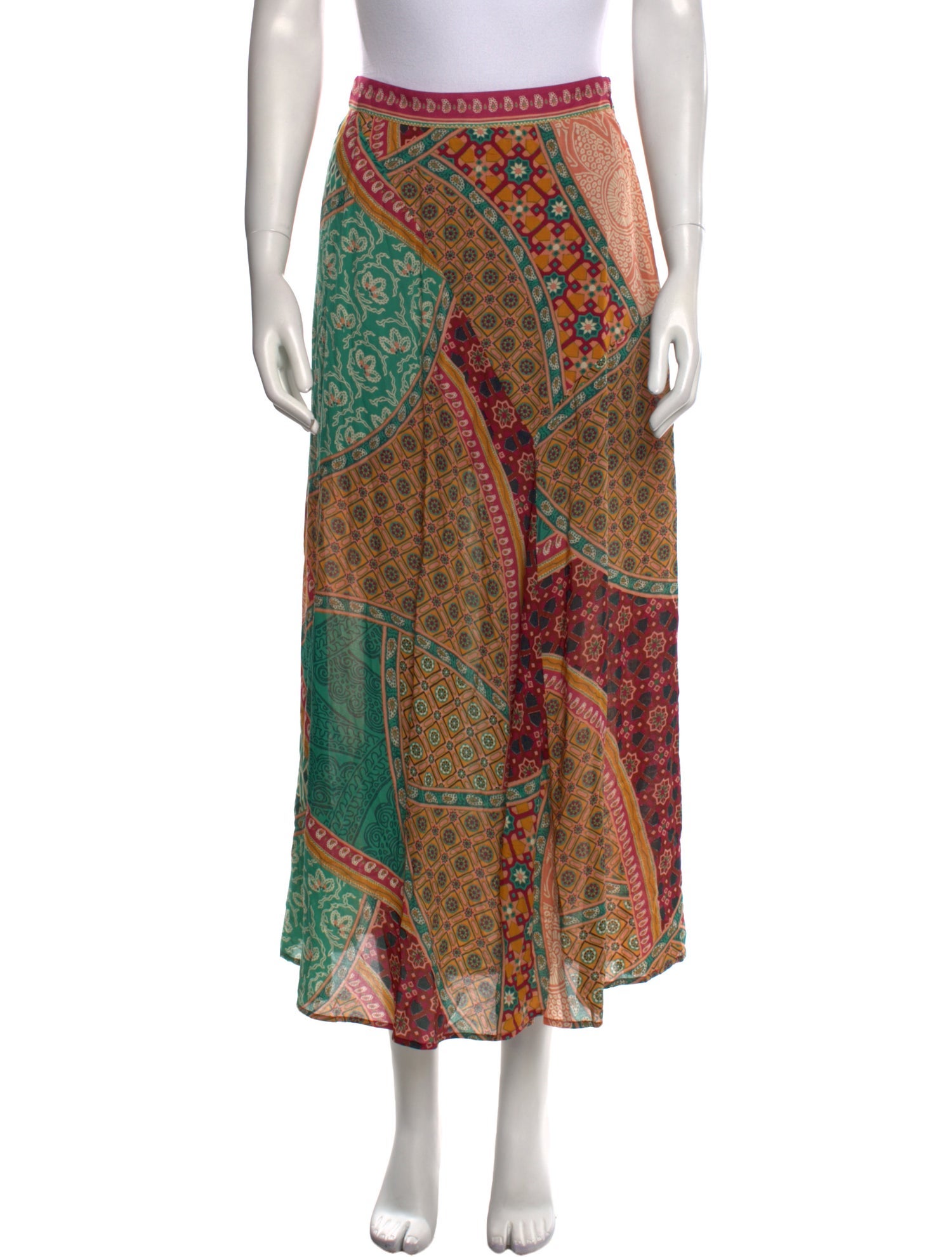 BA&SH Paisley Print Midi Length Skirt