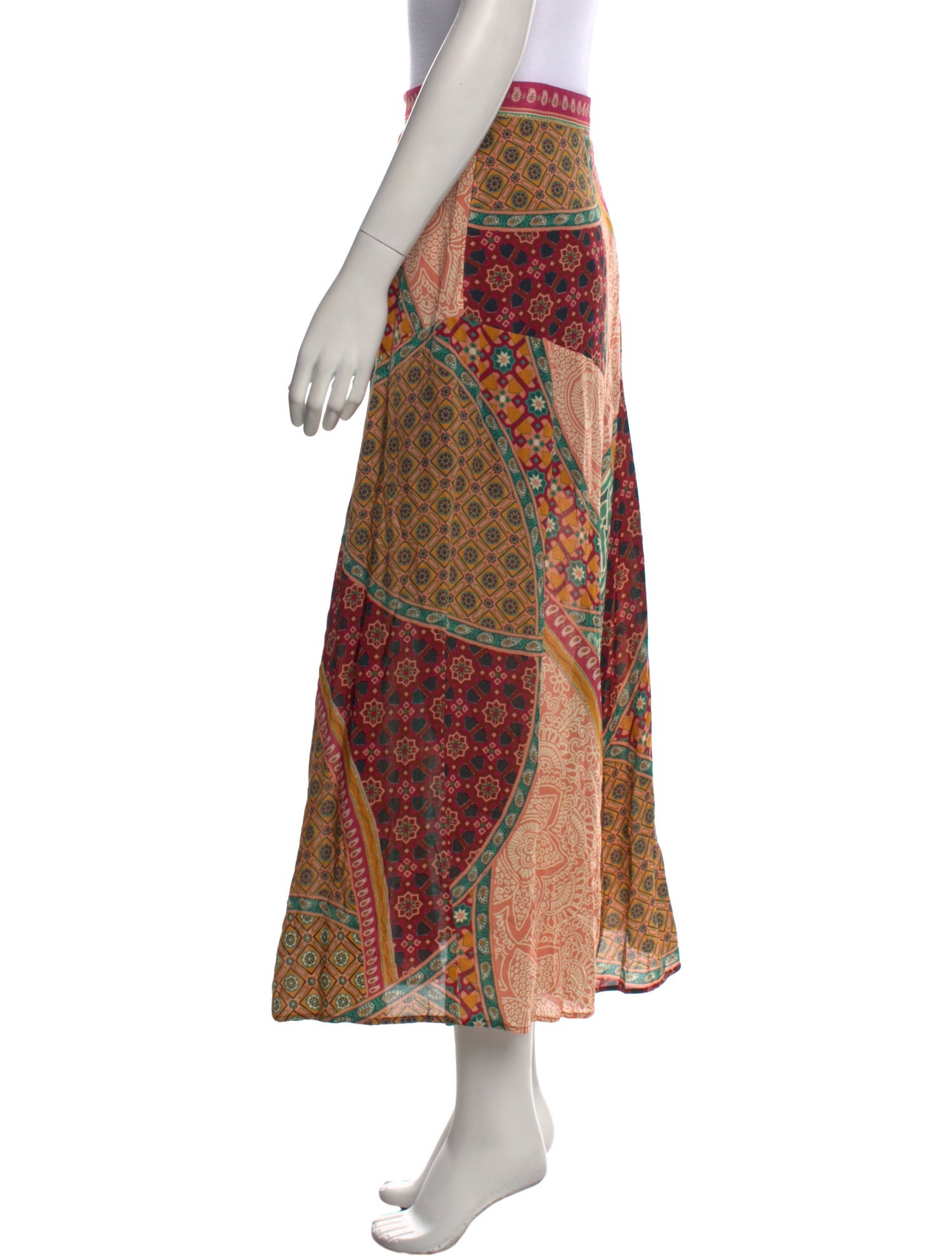 BA&SH Paisley Print Midi Length Skirt