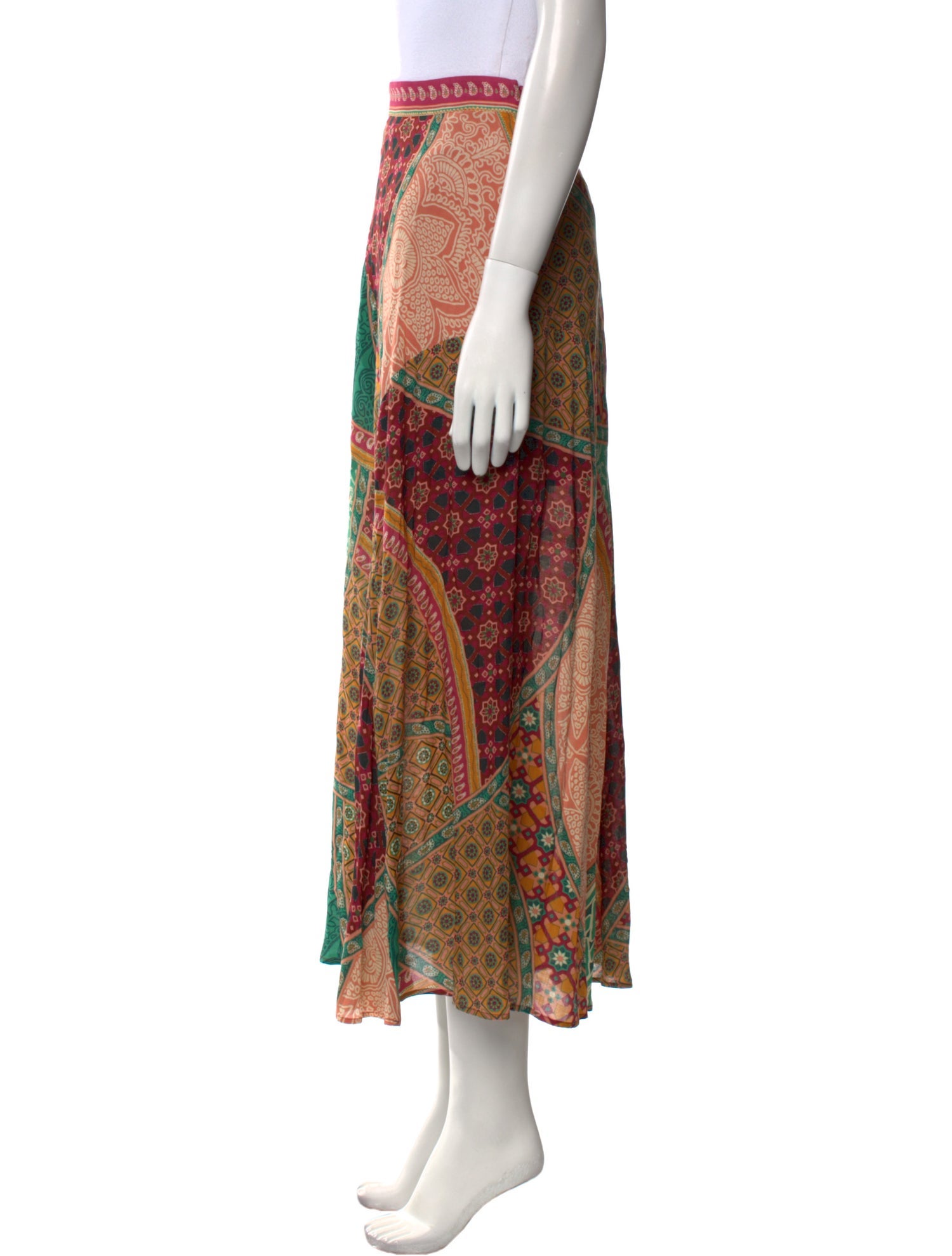 BA&SH Paisley Print Midi Length Skirt