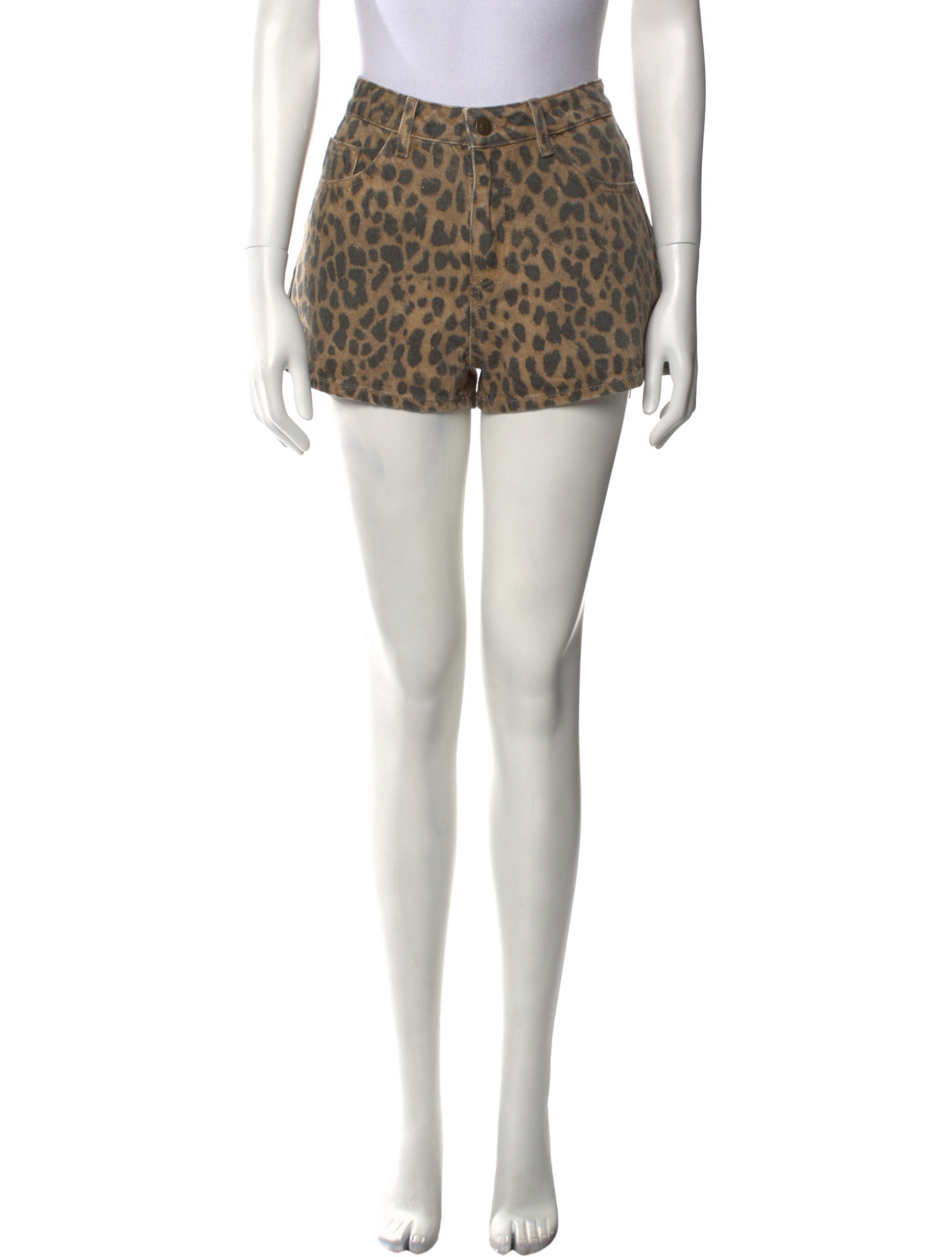BA&SH Animal Print Mini Shorts