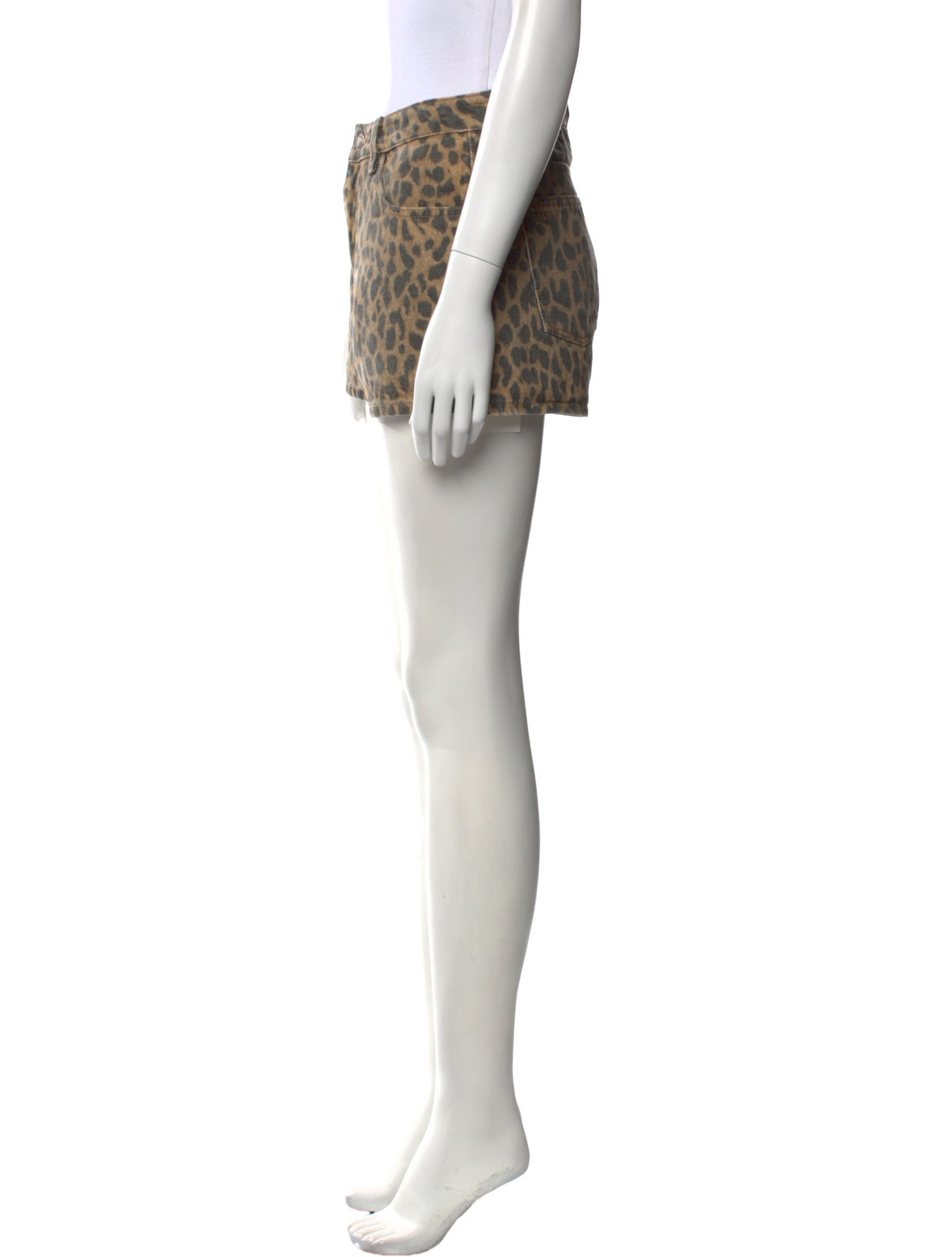 BA&SH Animal Print Mini Shorts