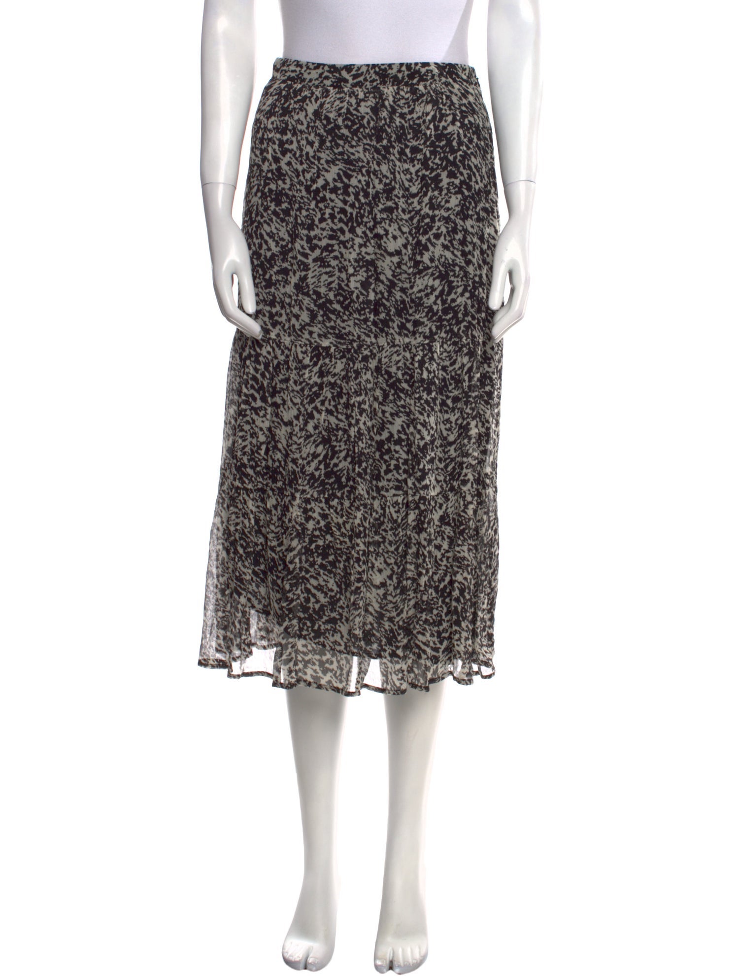 BA&SH Animal Print Midi Length Skirt