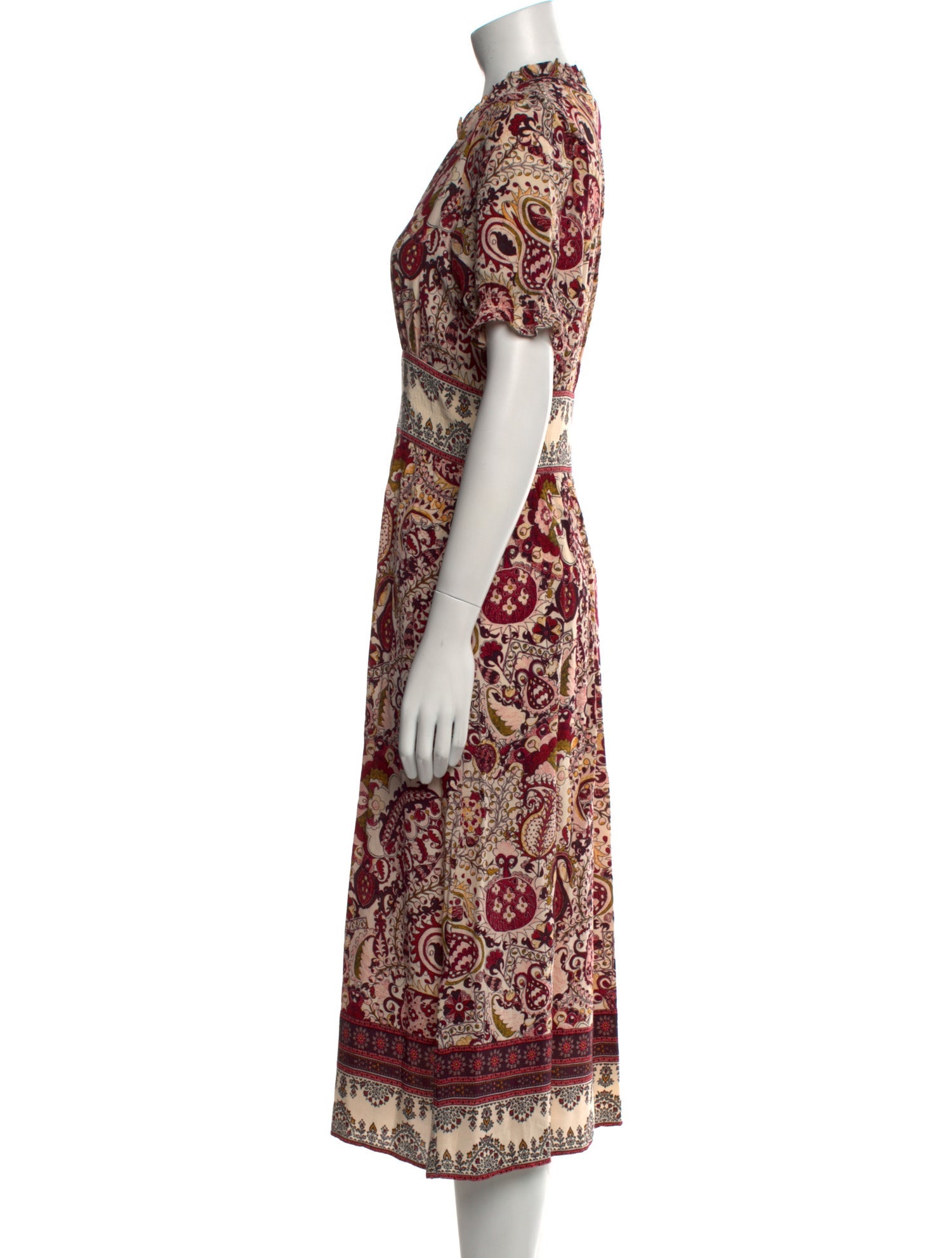 BA&SH Paisley Print Midi Length Dress