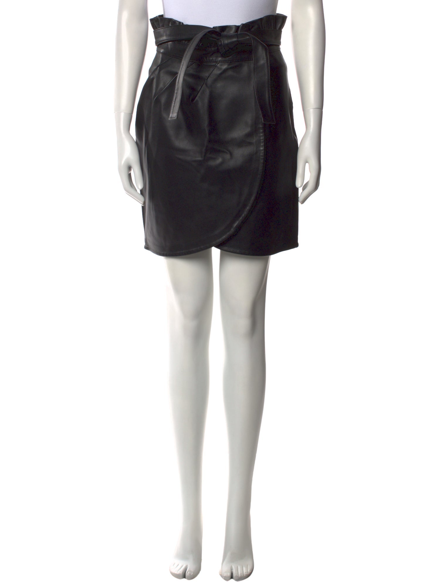BA&SH Lamb Leather Knee-Length Skirt