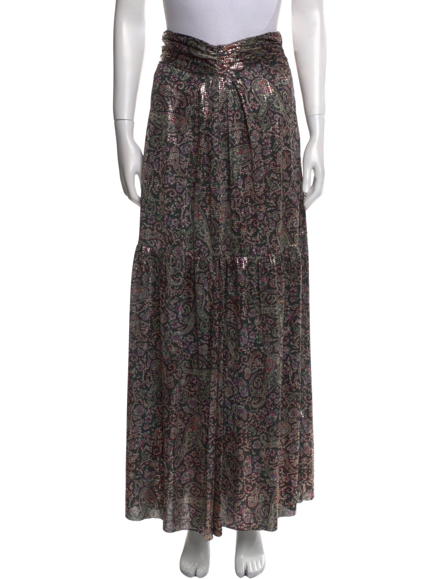 BA&SH Printed Midi Length Skirt