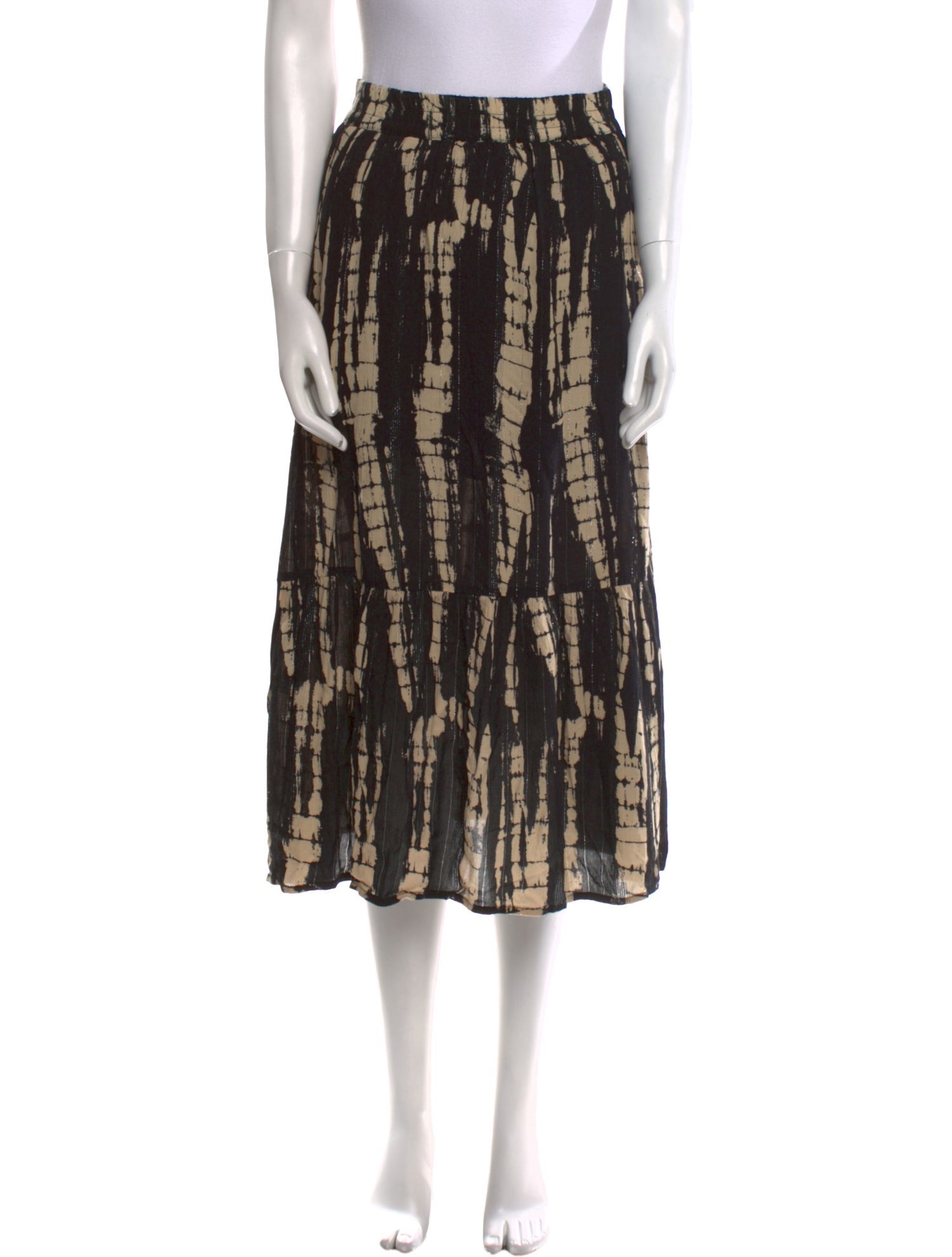 BA&SH Tie-Dye Print Midi Length Skirt