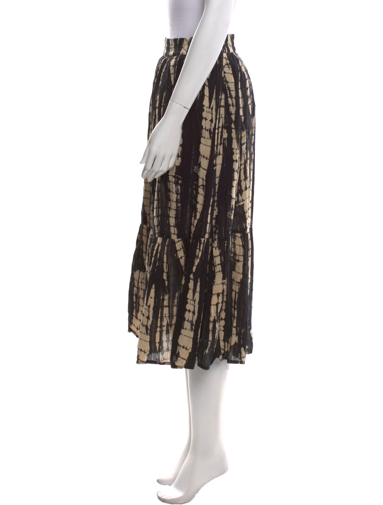 BA&SH Tie-Dye Print Midi Length Skirt