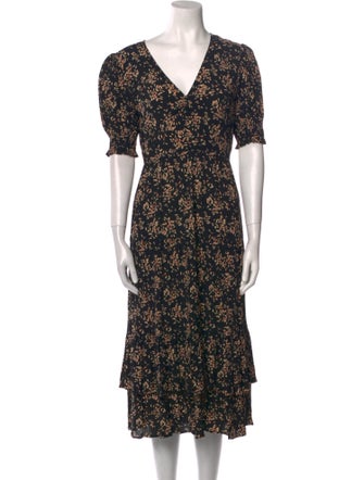 BA&SH Floral Print Midi Length Dress