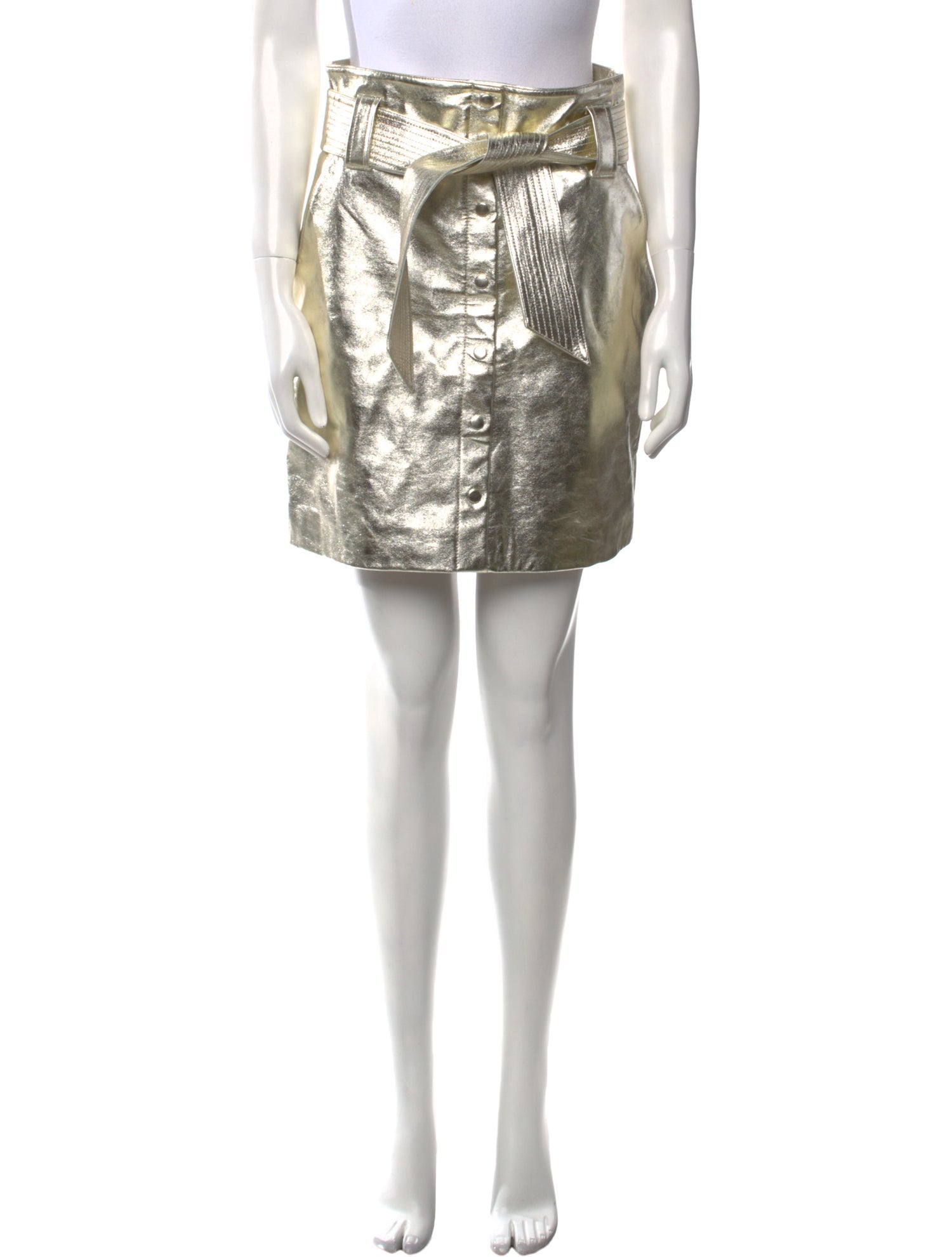 BA&SH Lamb Leather Mini Skirt