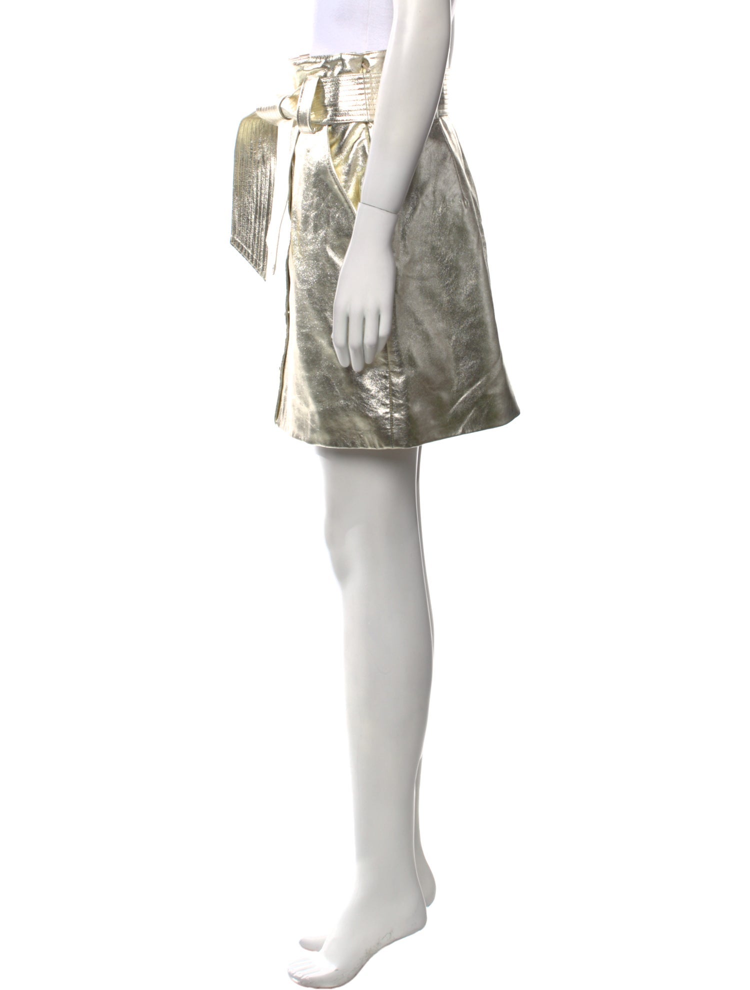 BA&SH Lamb Leather Mini Skirt