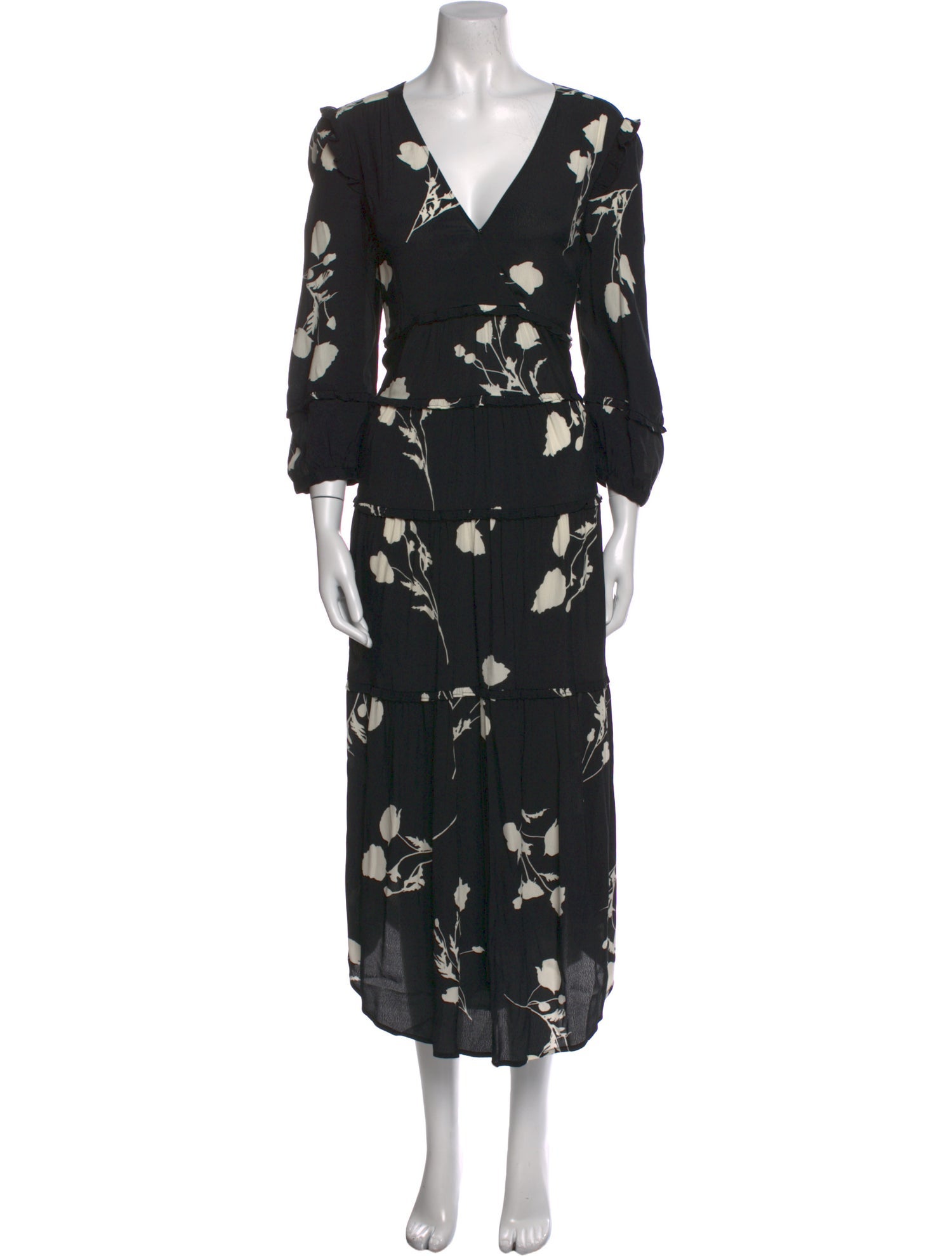 BA&SH Floral Print Long Dress