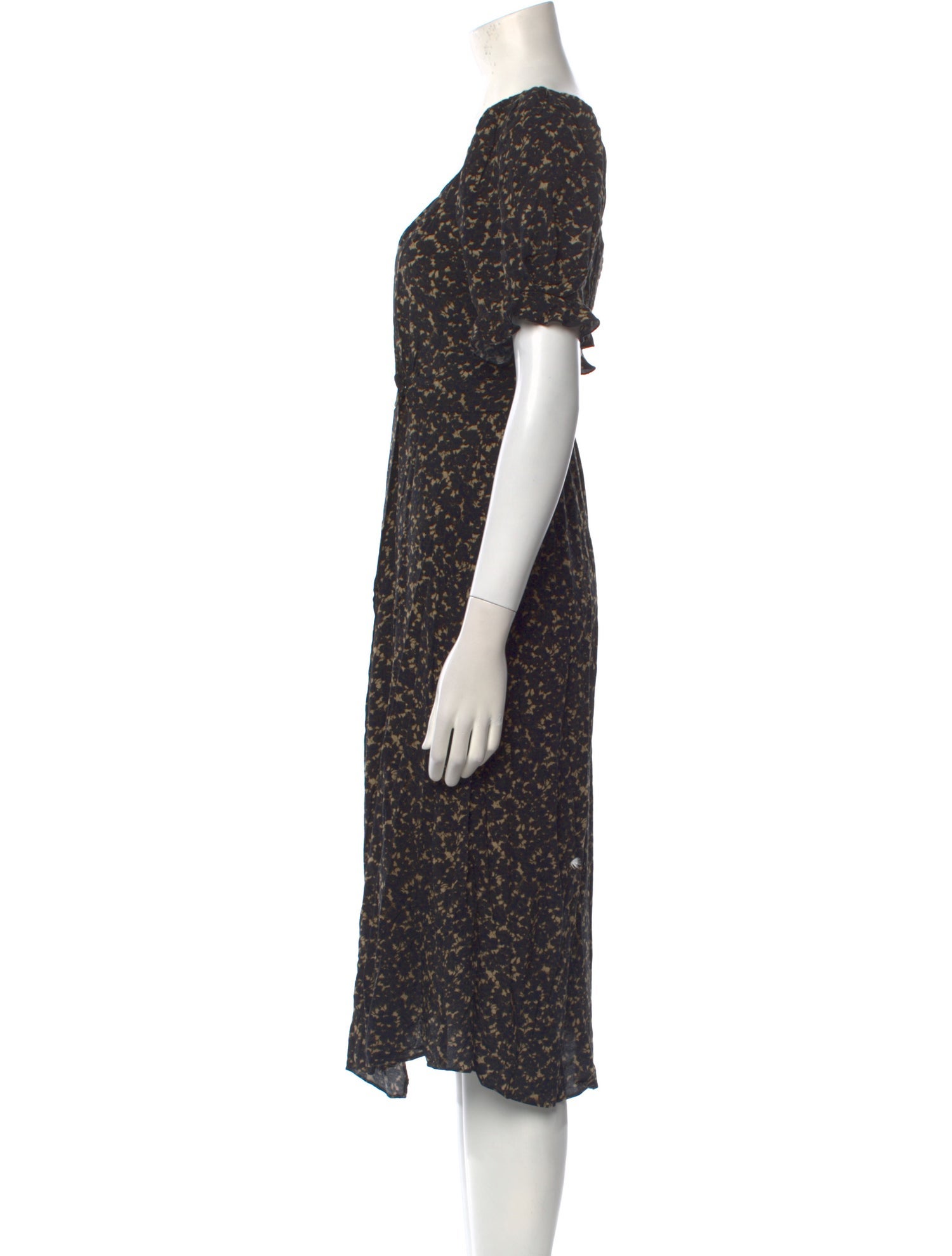 BA&SH Floral Print Midi Length Dress