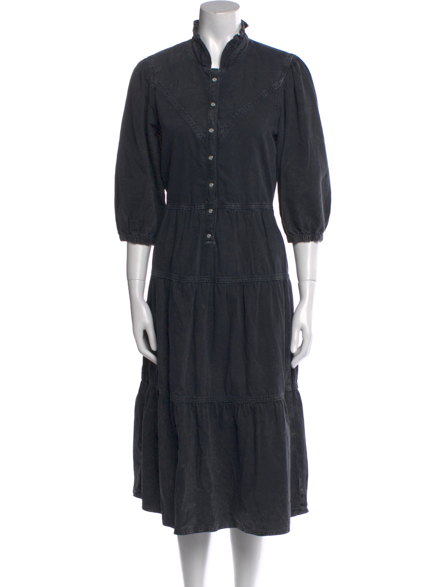 BA&SH Mock Neck Midi Length Dress