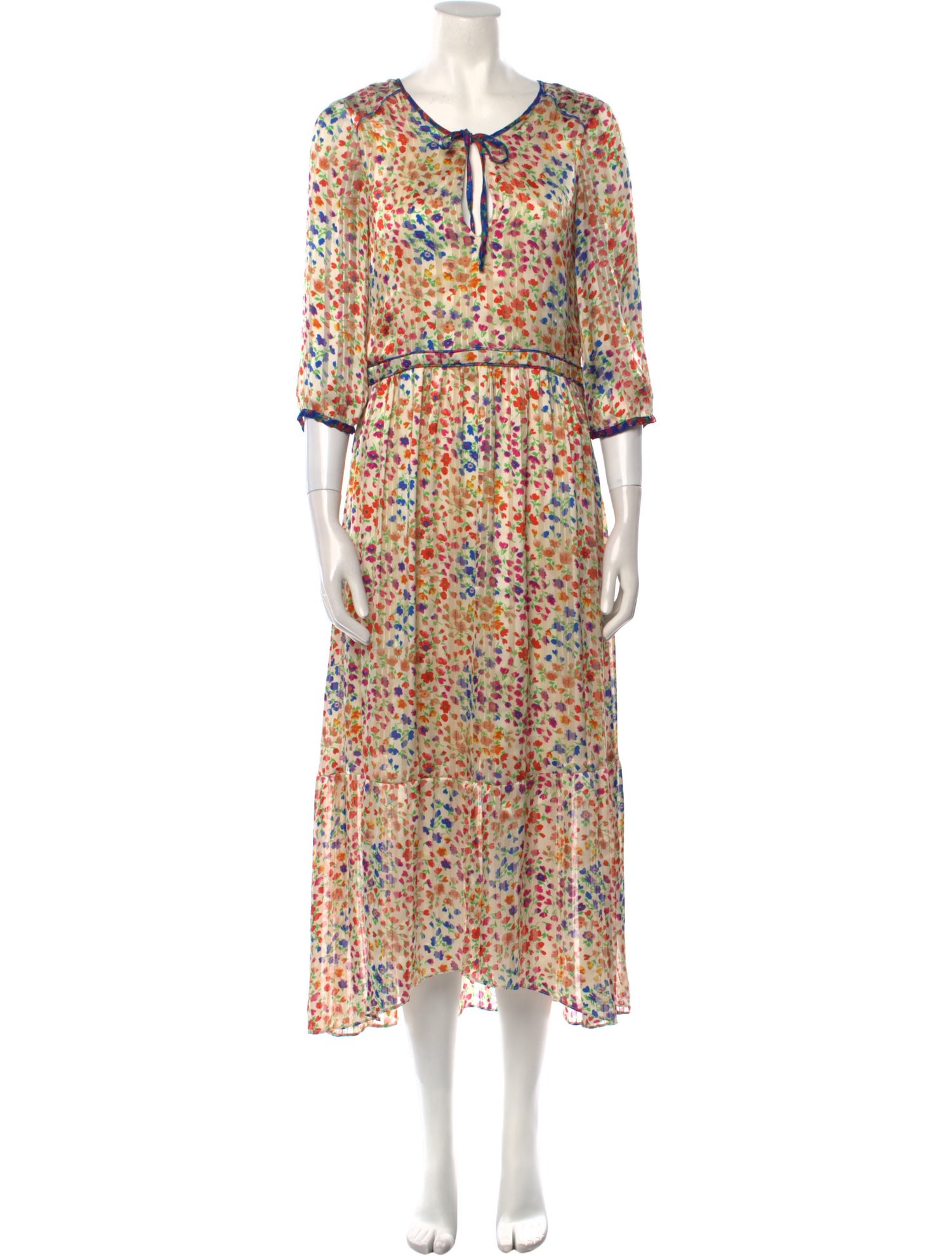 BA&SH Floral Print Long Dress